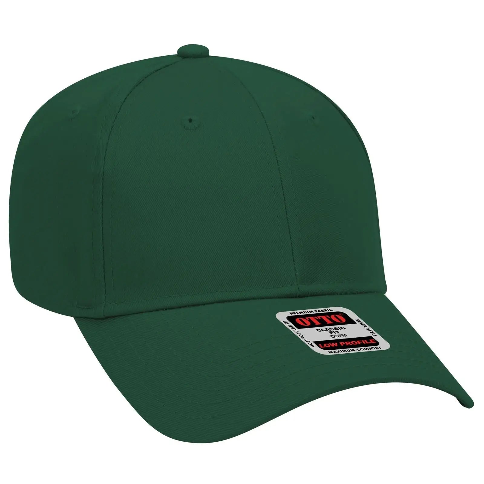 OTTO 19-061 6 Panel Low Profile Baseball Cap - Dk. Green - Dk. Green / 6 1/2’’ - 7 5/8’’