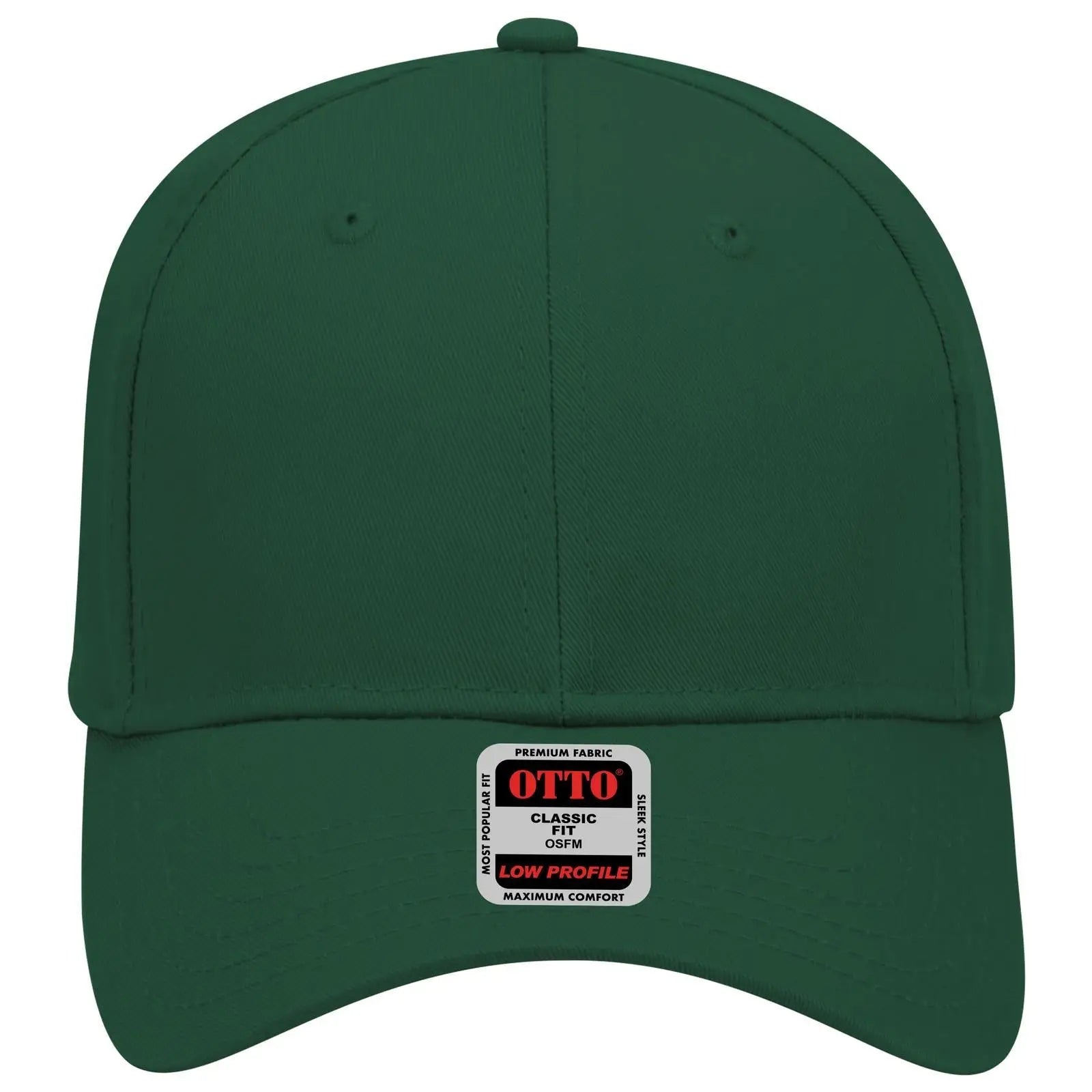 OTTO 19-061 6 Panel Low Profile Baseball Cap - Dk. Green - Dk. Green / 6 1/2’’ - 7 5/8’’