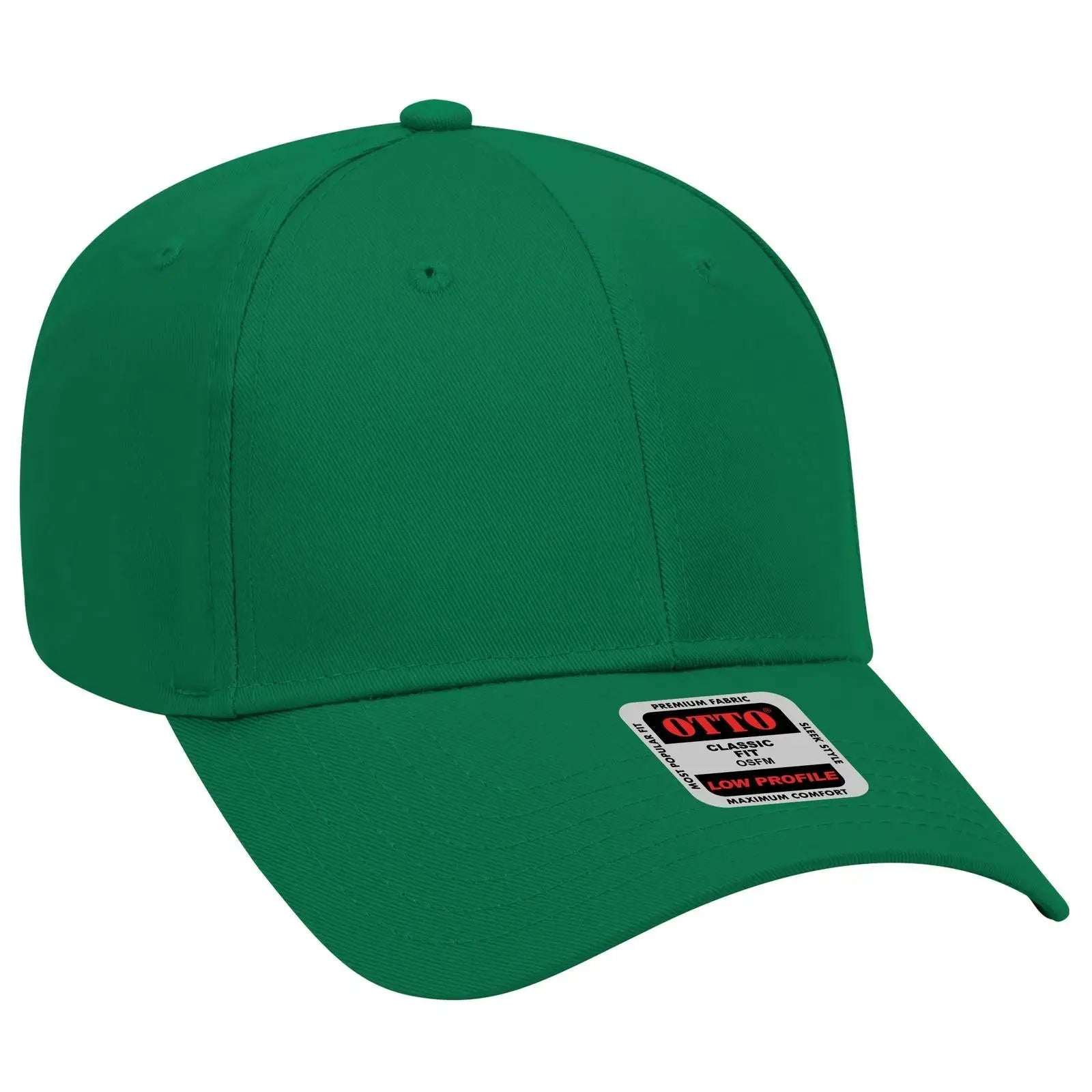 OTTO 19-061 6 Panel Low Profile Baseball Cap - Kelly - Kelly / 6 1/2’’ - 7 5/8’’
