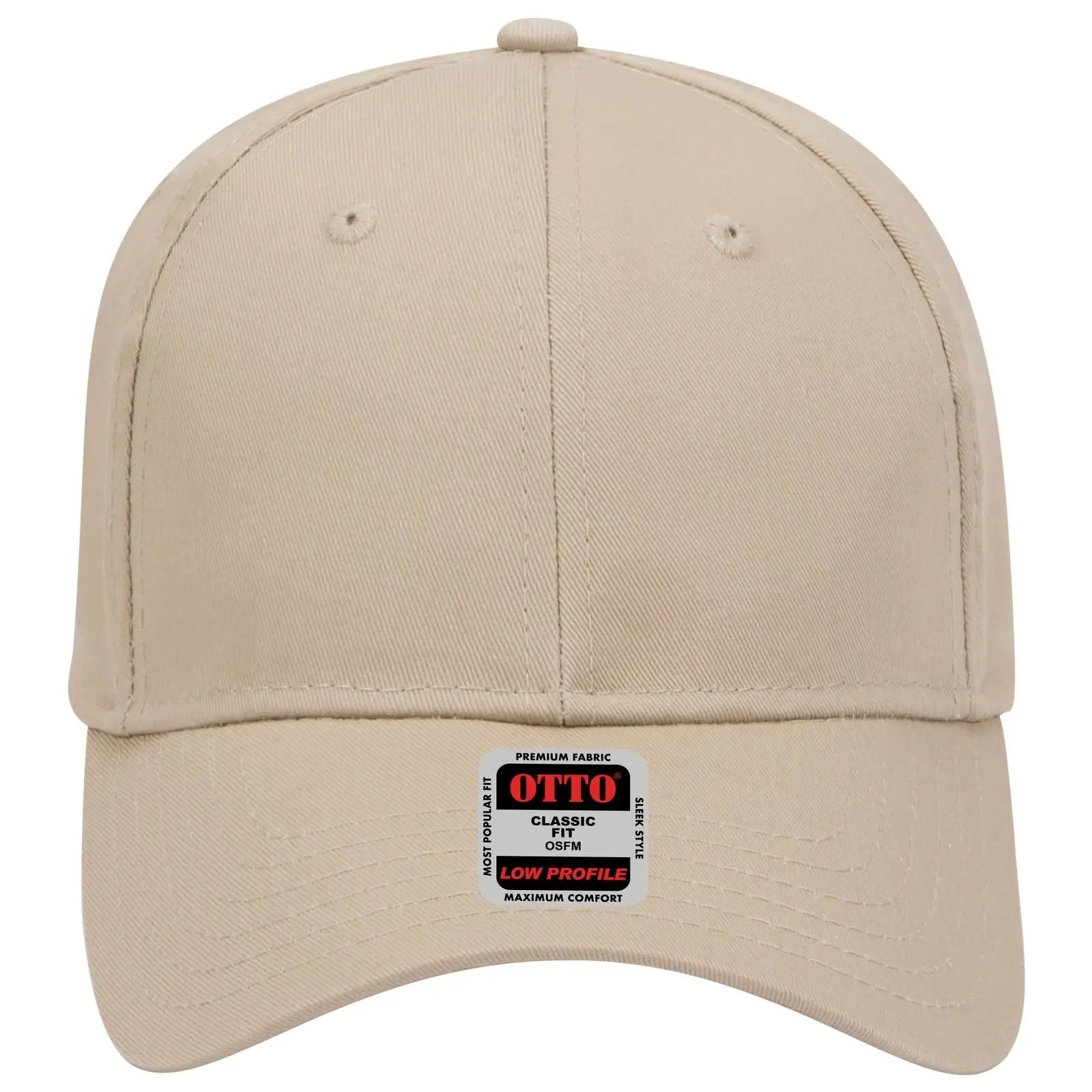 OTTO 19-061 6 Panel Low Profile Baseball Cap - Khaki - Khaki / 6 1/2’’ - 7 5/8’’