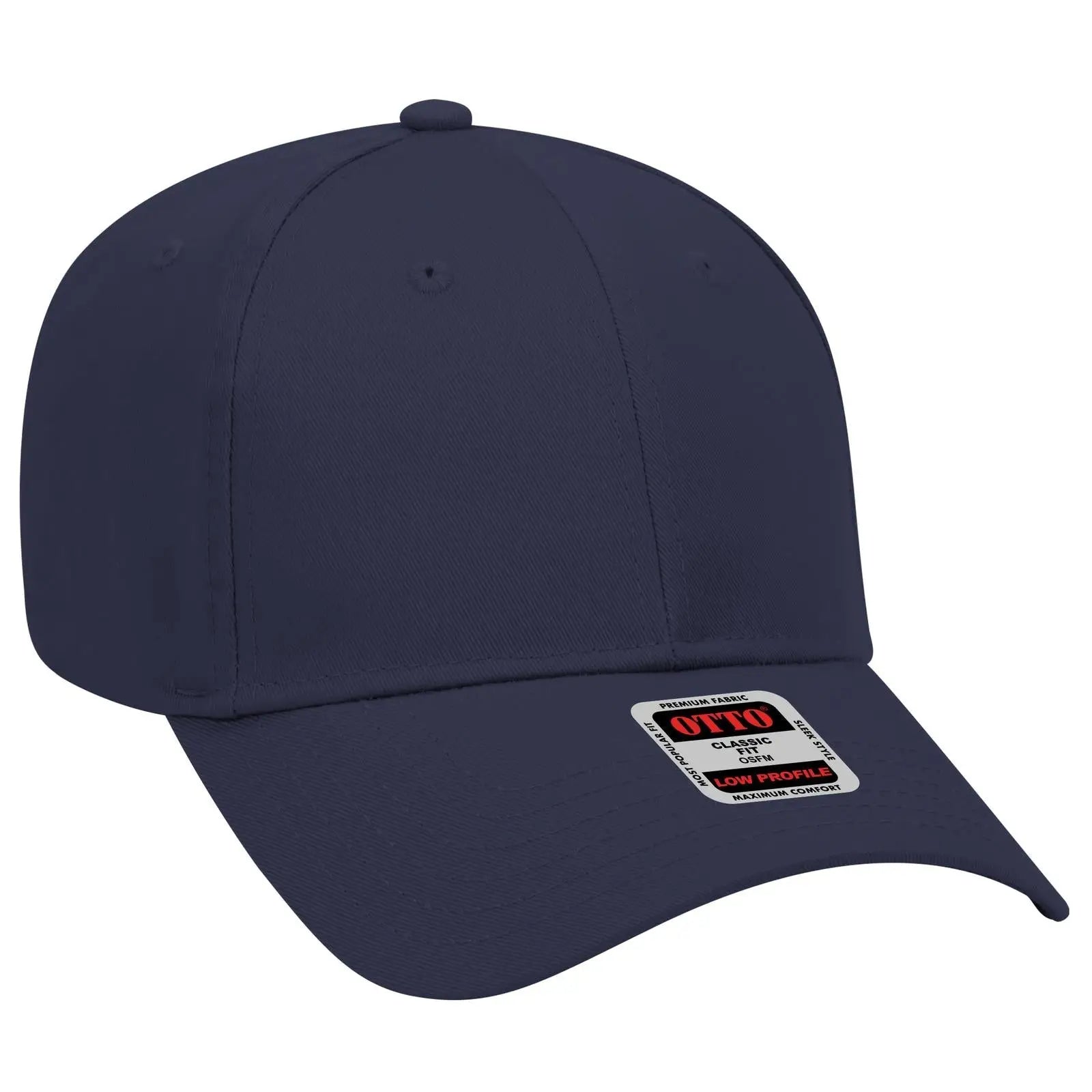 OTTO 19-061 6 Panel Low Profile Baseball Cap - Navy - Navy / 6 1/2’’ - 7 5/8’’