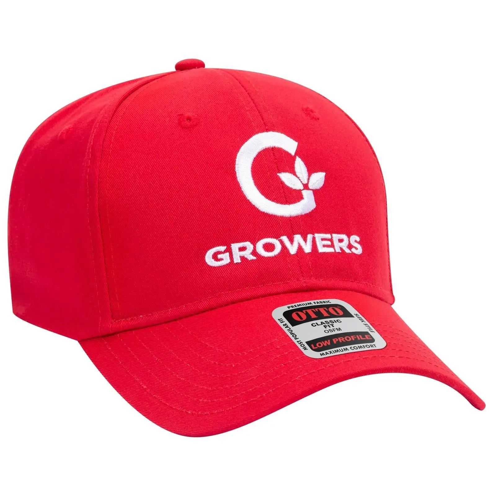OTTO 19-061 6 Panel Low Profile Baseball Cap - Red - Red / 6 1/2’’ - 7 5/8’’