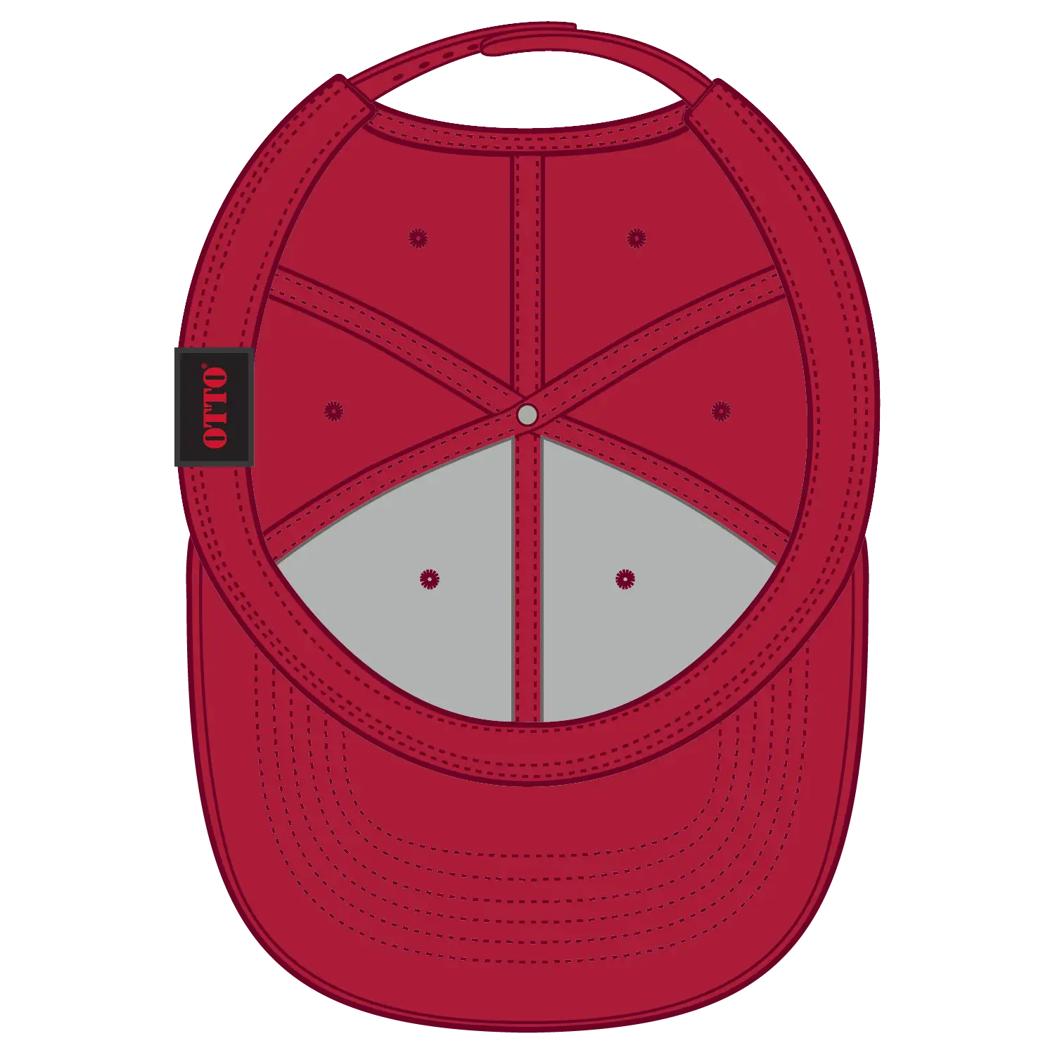 OTTO 19-061 6 Panel Low Profile Baseball Cap - Red - Red / 6 1/2’’ - 7 5/8’’