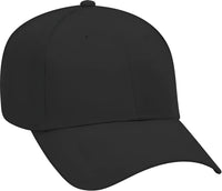 OTTO 19-061 Cotton Twill Low Profile Pro Style Cap with Fabric Adjustable Hook - Black - Black / One Size Fits Most