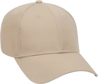 OTTO 19-061 Cotton Twill Low Profile Pro Style Cap with Fabric Adjustable Hook - Khaki - Khaki / One Size Fits Most