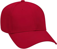 OTTO 19-061 Cotton Twill Low Profile Pro Style Cap with Fabric Adjustable Hook - Red - Red / One Size Fits Most