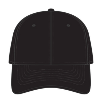 OTTO 19-1066 6 Panel Low Profile Baseball Cap - Black - Black / 6 1/2’’ - 7 5/8’’