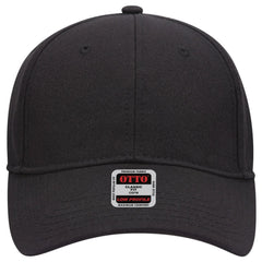 OTTO 19-1066 6 Panel Low Profile Baseball Cap - Black - Black / 6 1/2’’ - 7 5/8’’