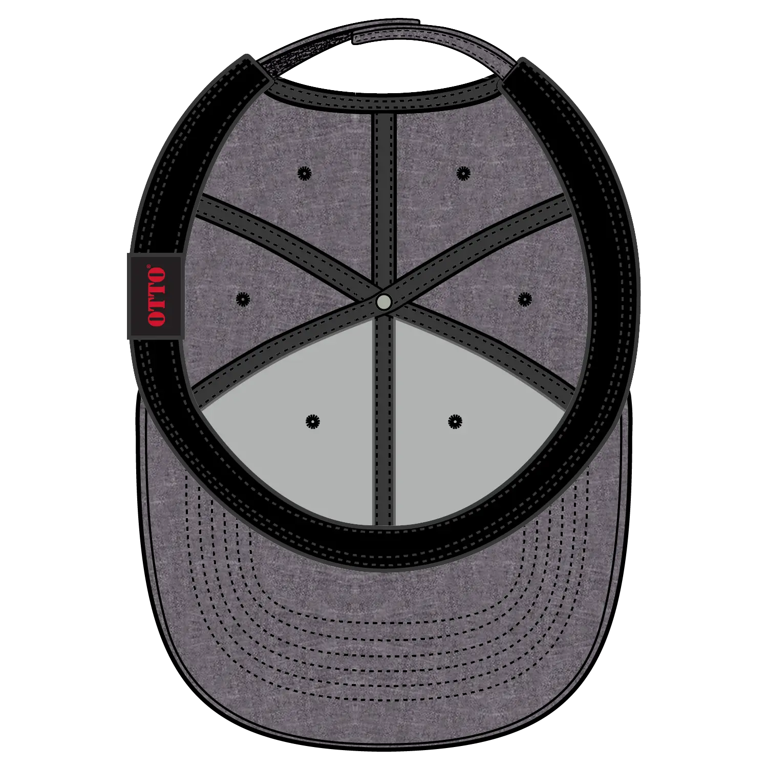 OTTO 19-1066 6 Panel Low Profile Baseball Cap - Heath. Ch. Gray - Heath. Ch. Gray / 6 1/2’’ - 7 5/8’’