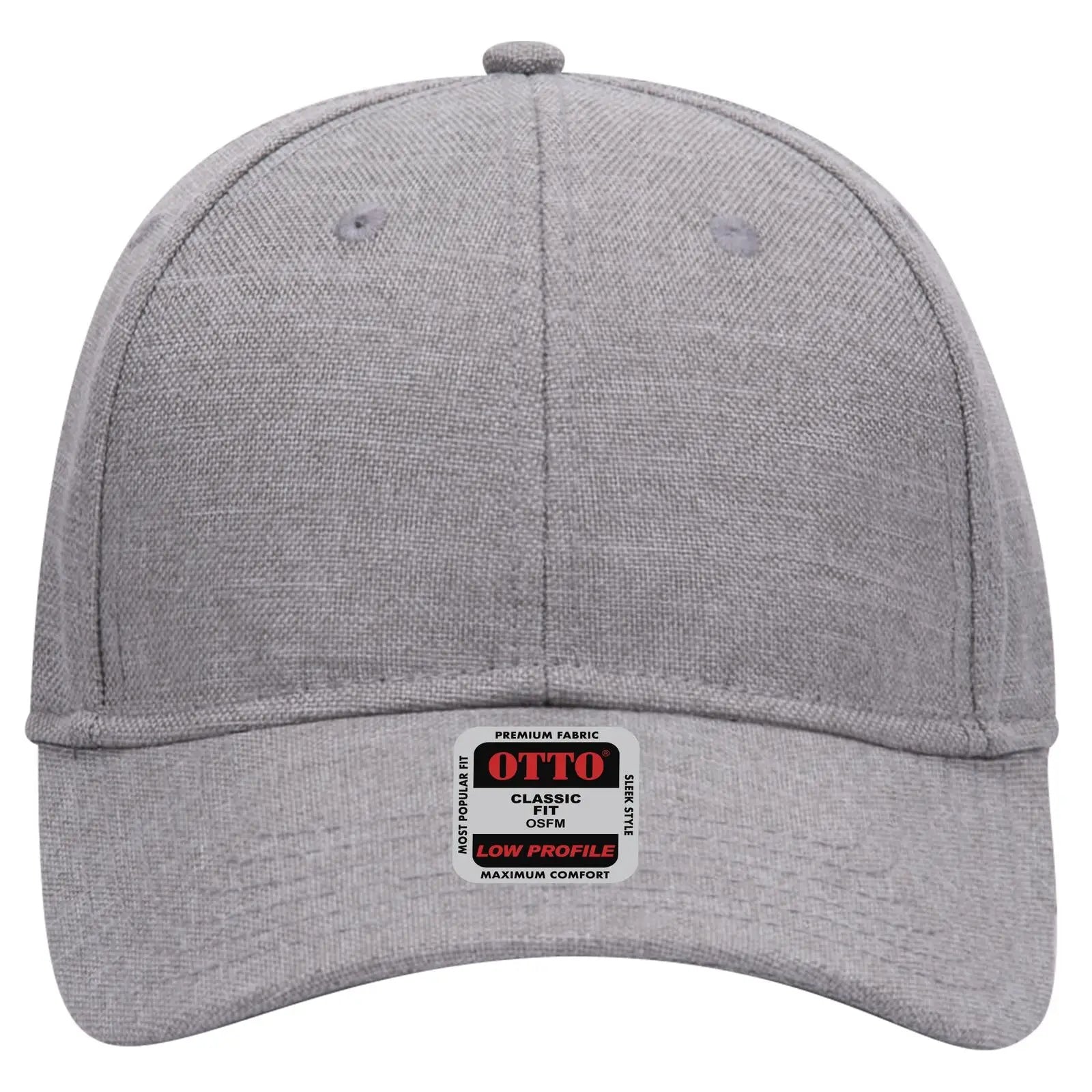 OTTO 19-1066 6 Panel Low Profile Baseball Cap - Heath. Gray - Heath. Gray / 6 1/2’’ - 7 5/8’’