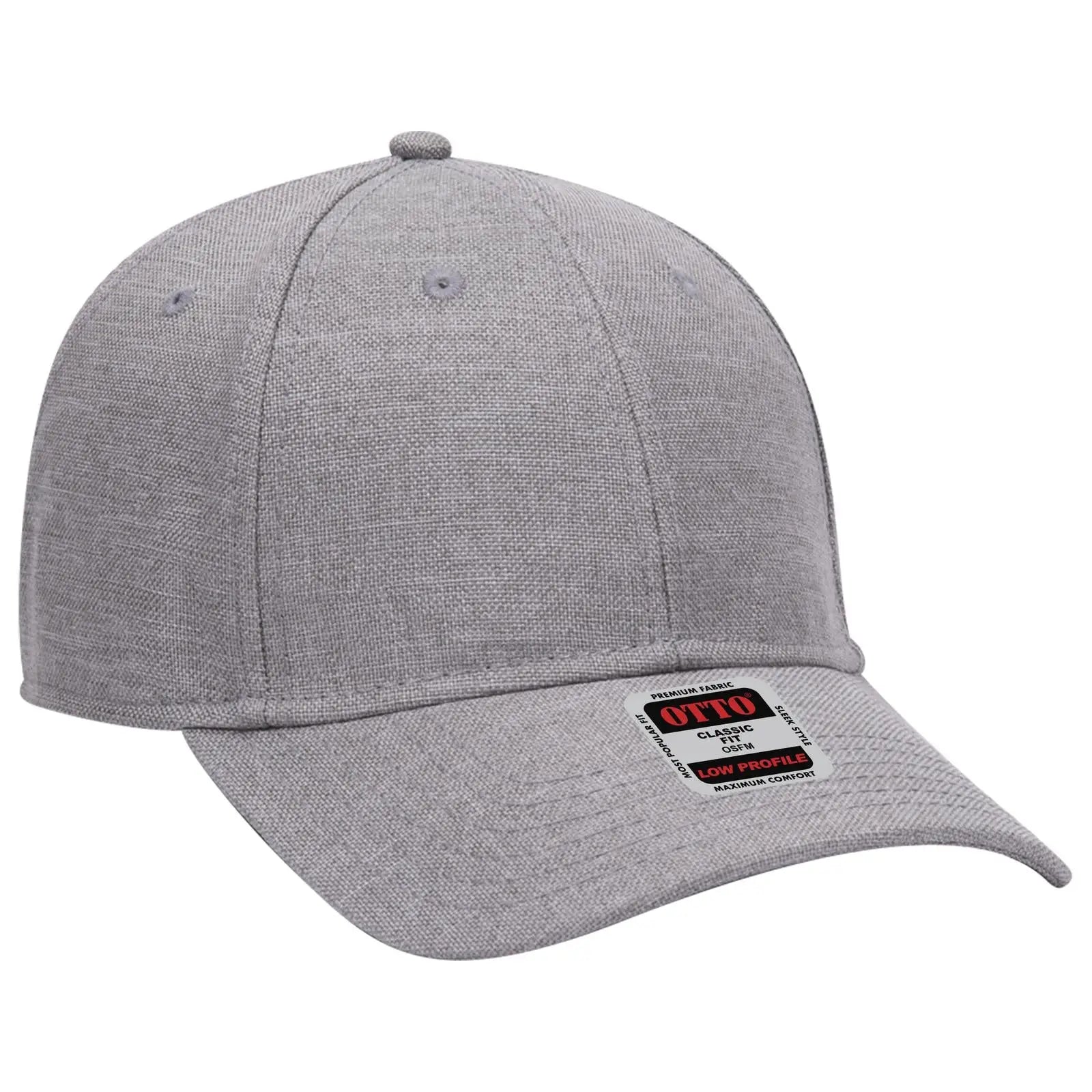 OTTO 19-1066 6 Panel Low Profile Baseball Cap - Heath. Gray - Heath. Gray / 6 1/2’’ - 7 5/8’’