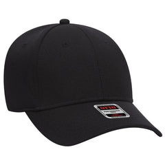 OTTO 19-1122 6 Panel Low Profile Baseball Cap - Black - Black / 6 1/2’’ - 7 5/8’’