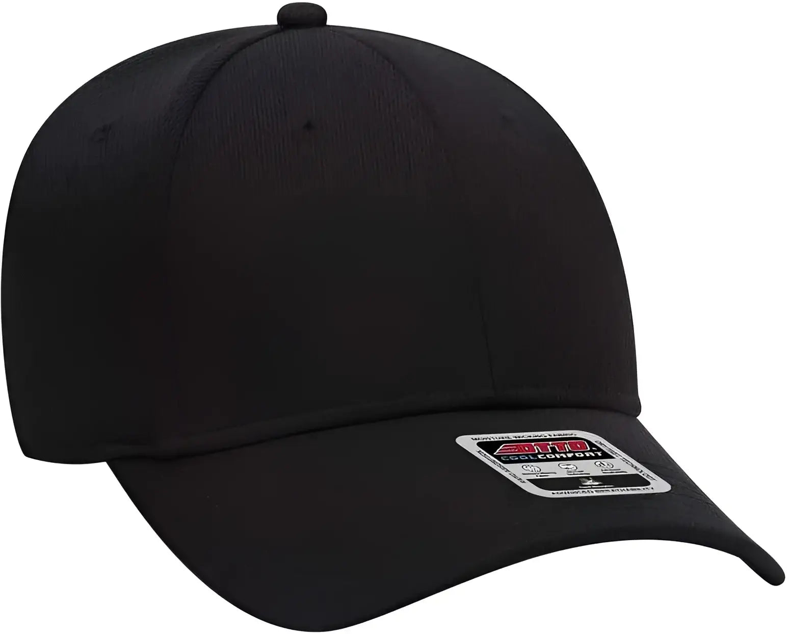 OTTO 19-1122 Sweatband 6 Panel Low Profile Baseball Cap - Black - Black / One Size Fits Most