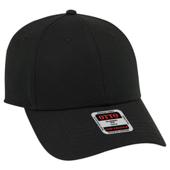 OTTO 19-1203 6 Panel Low Profile Baseball Cap - Black - Black / 6 1/2’’ - 7 5/8’’