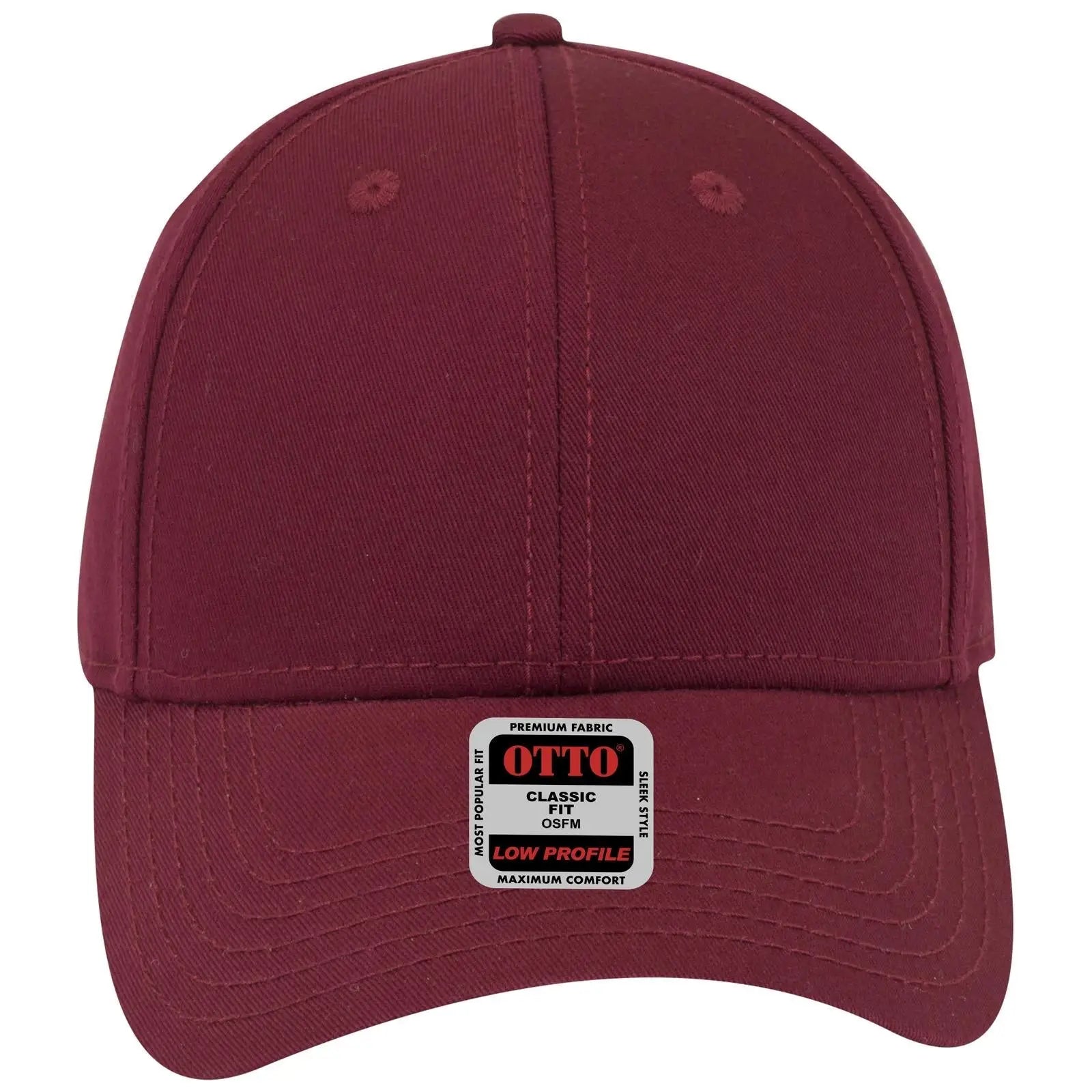 OTTO 19-1203 6 Panel Low Profile Baseball Cap - Burg. Marn - Burg. Marn / 6 1/2’’ - 7 5/8’’