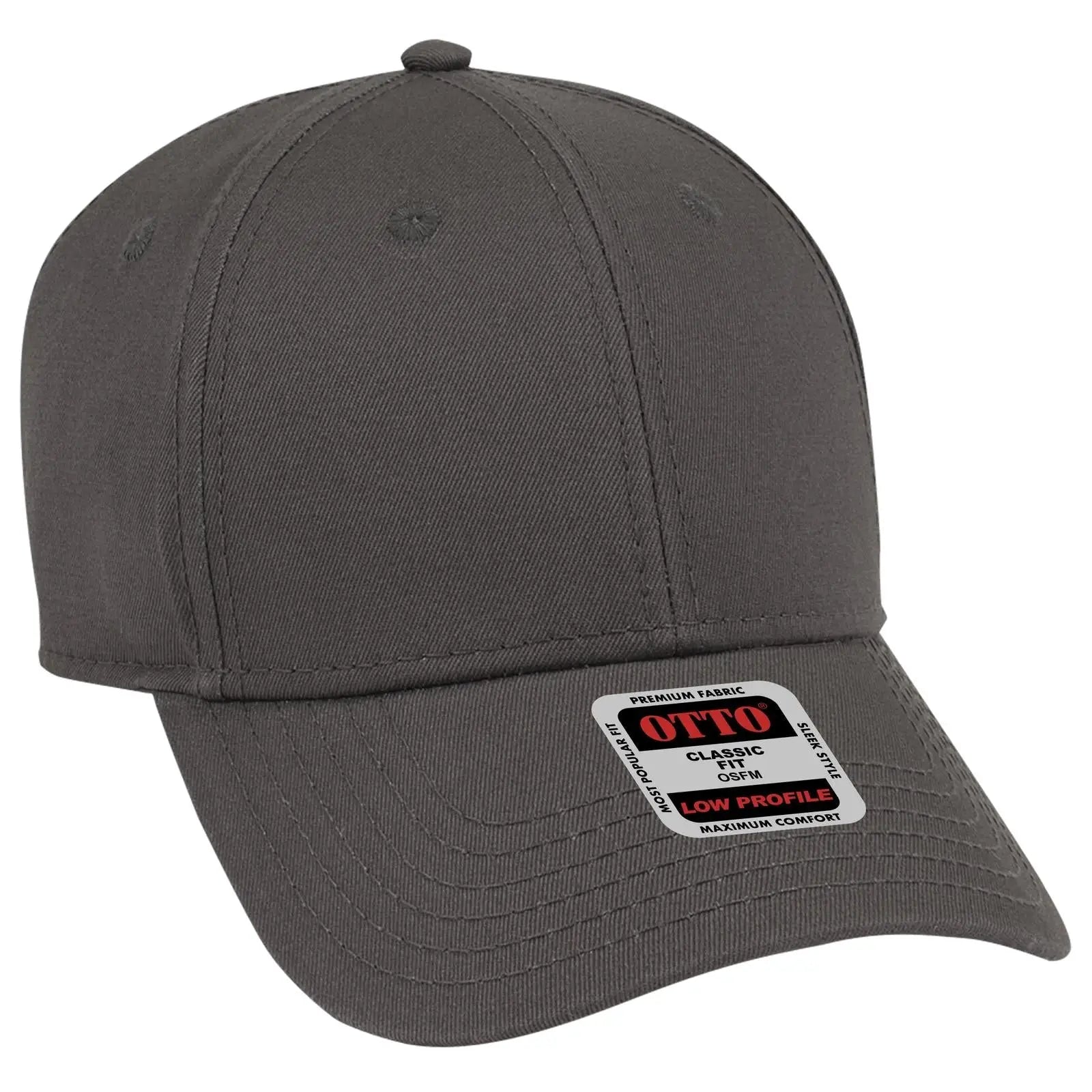 OTTO 19-1203 6 Panel Low Profile Baseball Cap - Char. Gray - Char. Gray / 6 1/2’’ - 7 5/8’’