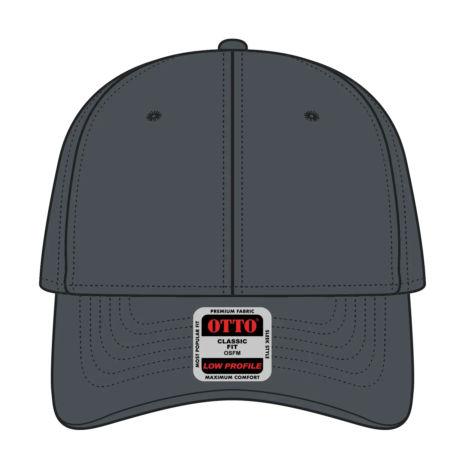 OTTO 19-1203 6 Panel Low Profile Baseball Cap - Char. Gray - Char. Gray / 6 1/2’’ - 7 5/8’’