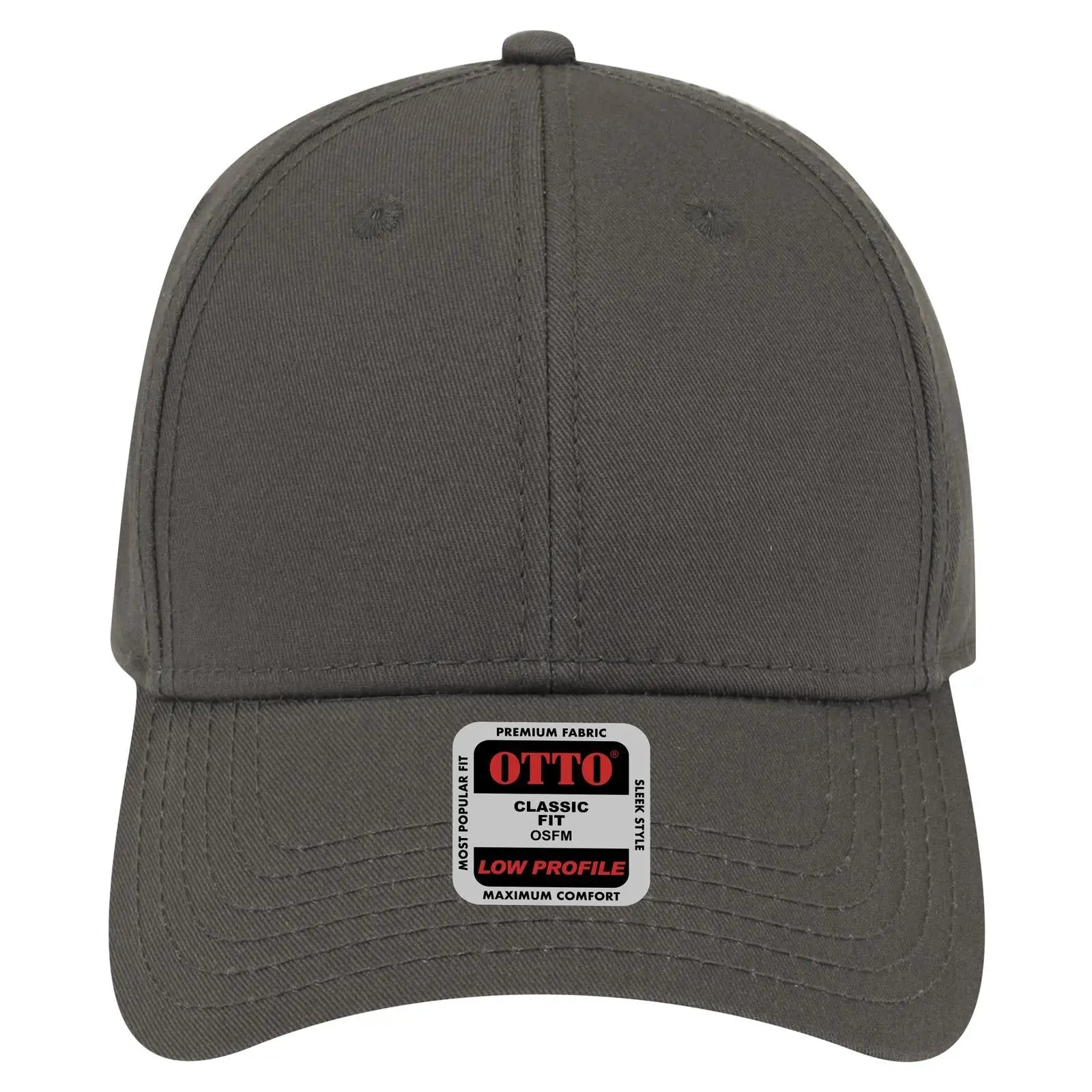 OTTO 19-1203 6 Panel Low Profile Baseball Cap - Char. Gray - Char. Gray / 6 1/2’’ - 7 5/8’’