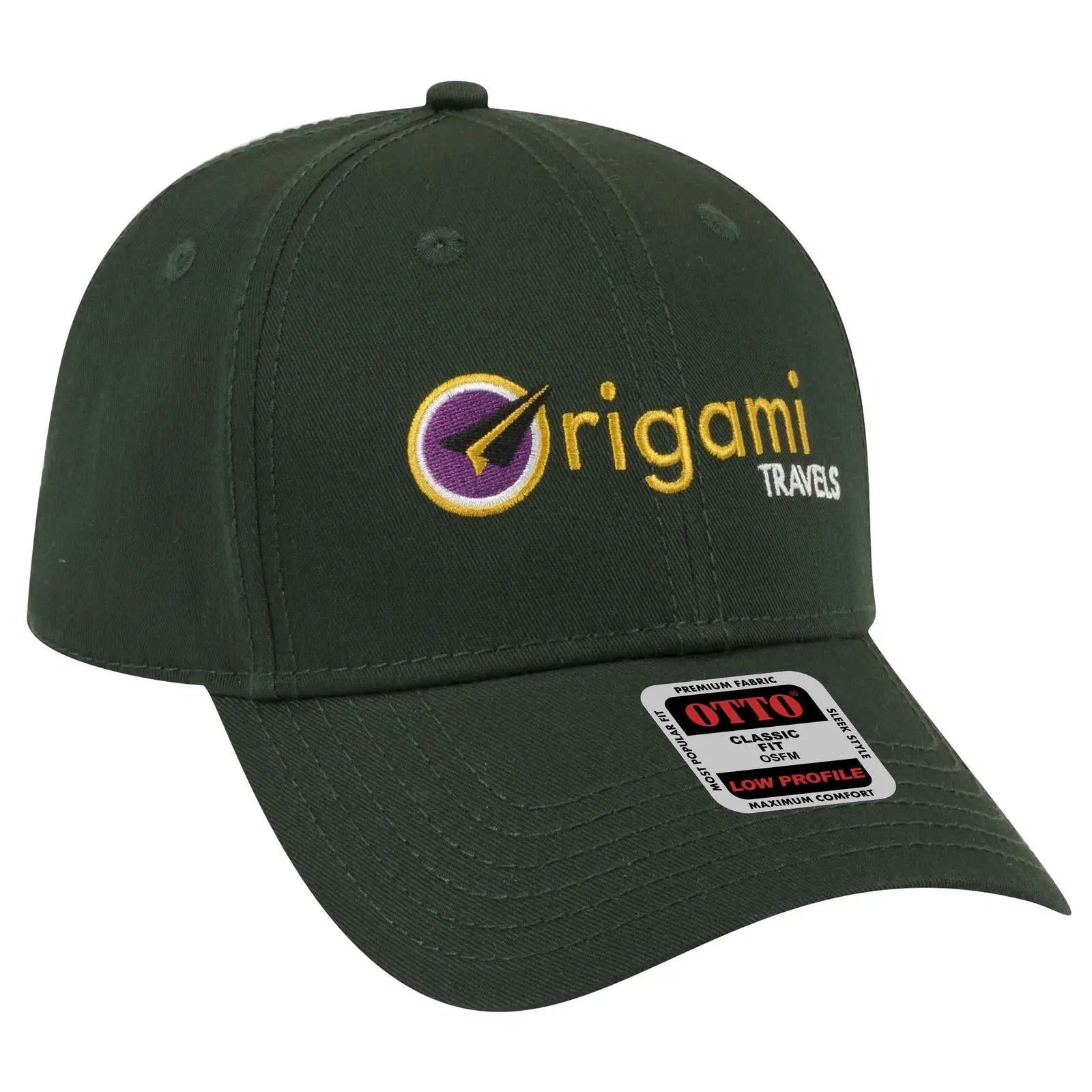 OTTO 19-1203 6 Panel Low Profile Baseball Cap - Dk. Green - Dk. Green / 6 1/2’’ - 7 5/8’’