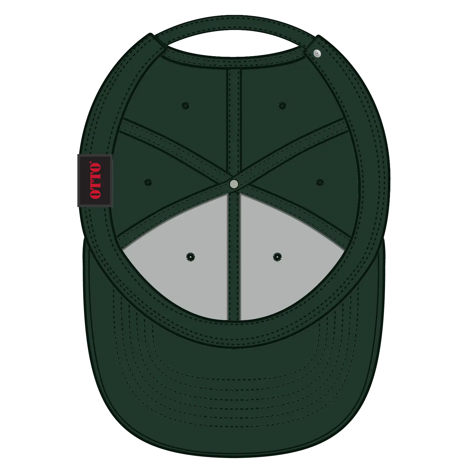 OTTO 19-1203 6 Panel Low Profile Baseball Cap - Dk. Green - Dk. Green / 6 1/2’’ - 7 5/8’’