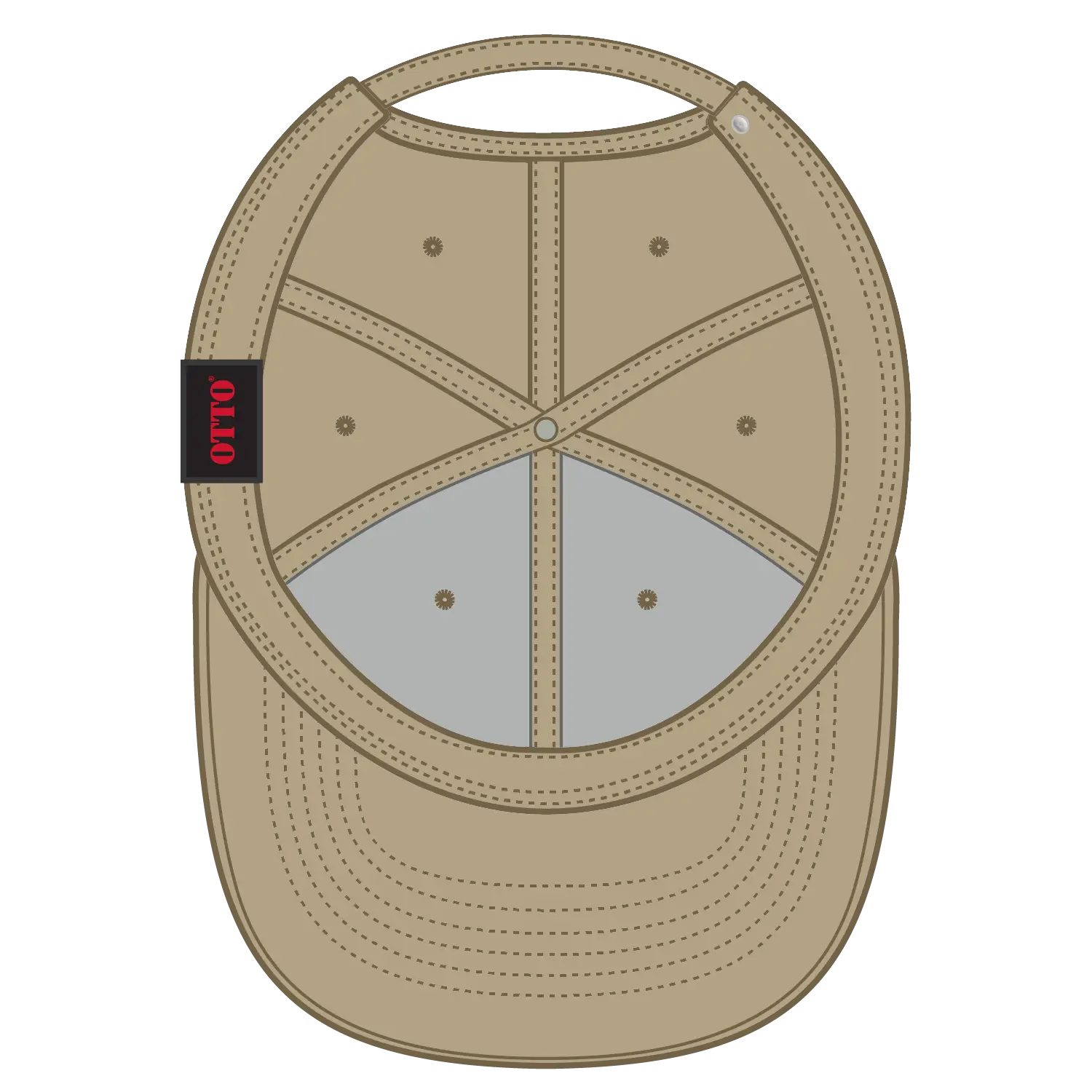 OTTO 19-1203 6 Panel Low Profile Baseball Cap - Khaki - Khaki / 6 1/2’’ - 7 5/8’’