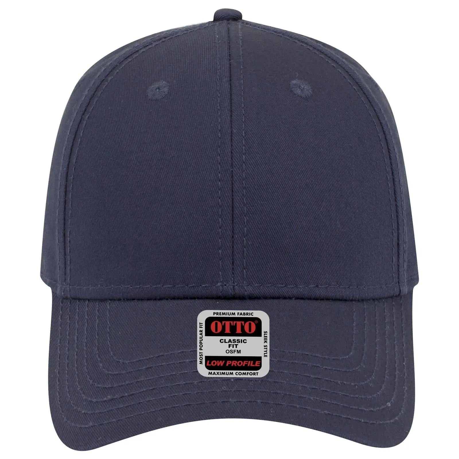 OTTO 19-1203 6 Panel Low Profile Baseball Cap - Navy - Navy / 6 1/2’’ - 7 5/8’’