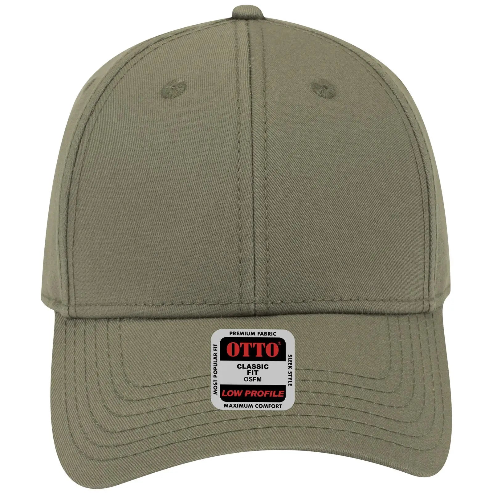 OTTO 19-1203 6 Panel Low Profile Baseball Cap - Ol. Green - Ol. Green / 6 1/2’’ - 7 5/8’’