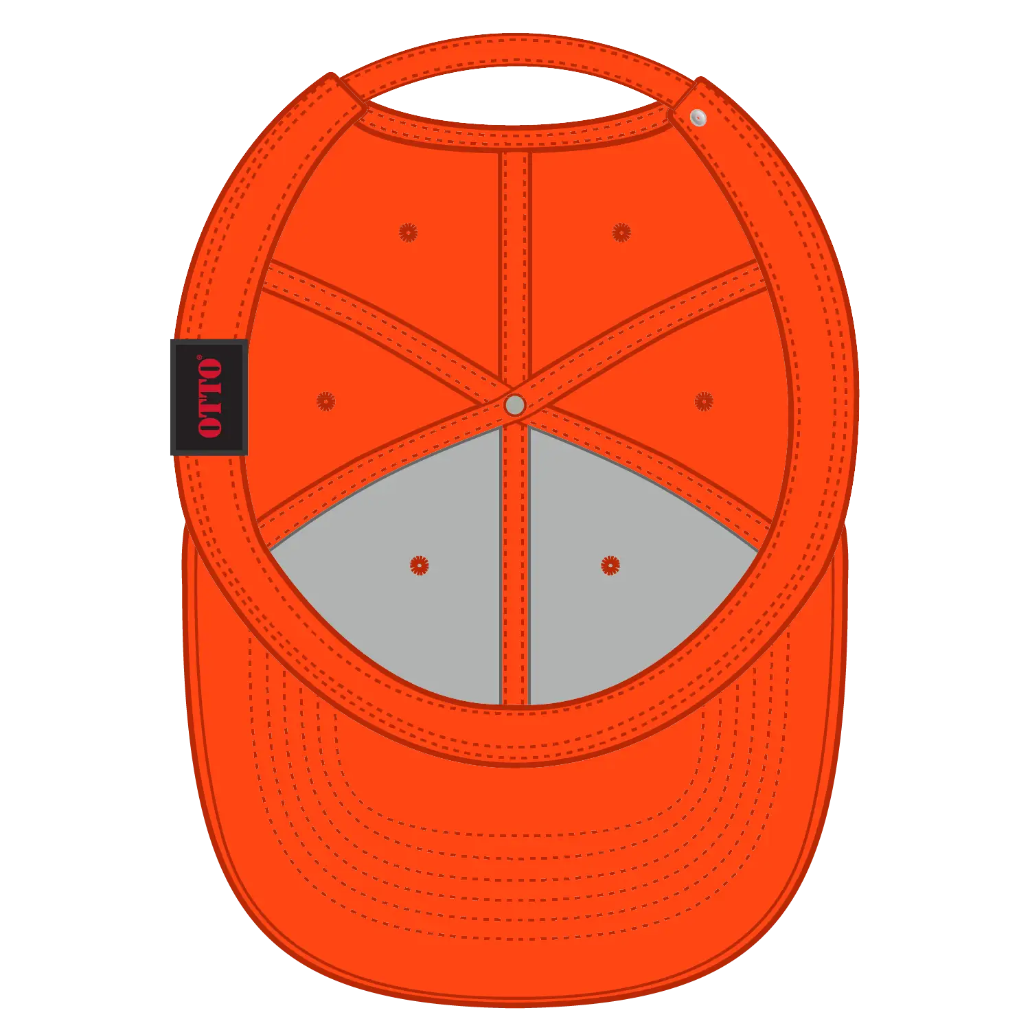 OTTO 19-1203 6 Panel Low Profile Baseball Cap - Orange - Orange / 6 1/2’’ - 7 5/8’’