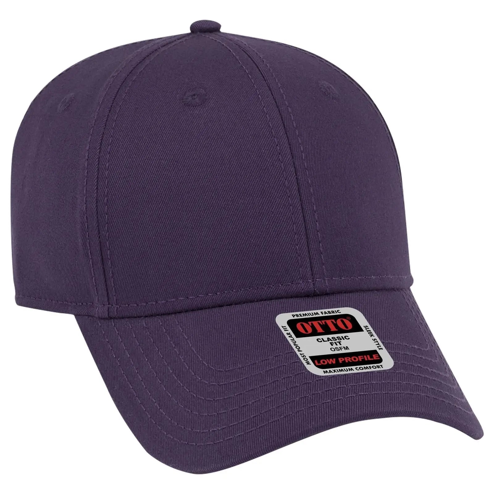 OTTO 19-1203 6 Panel Low Profile Baseball Cap - Purple - Purple / 6 1/2’’ - 7 5/8’’