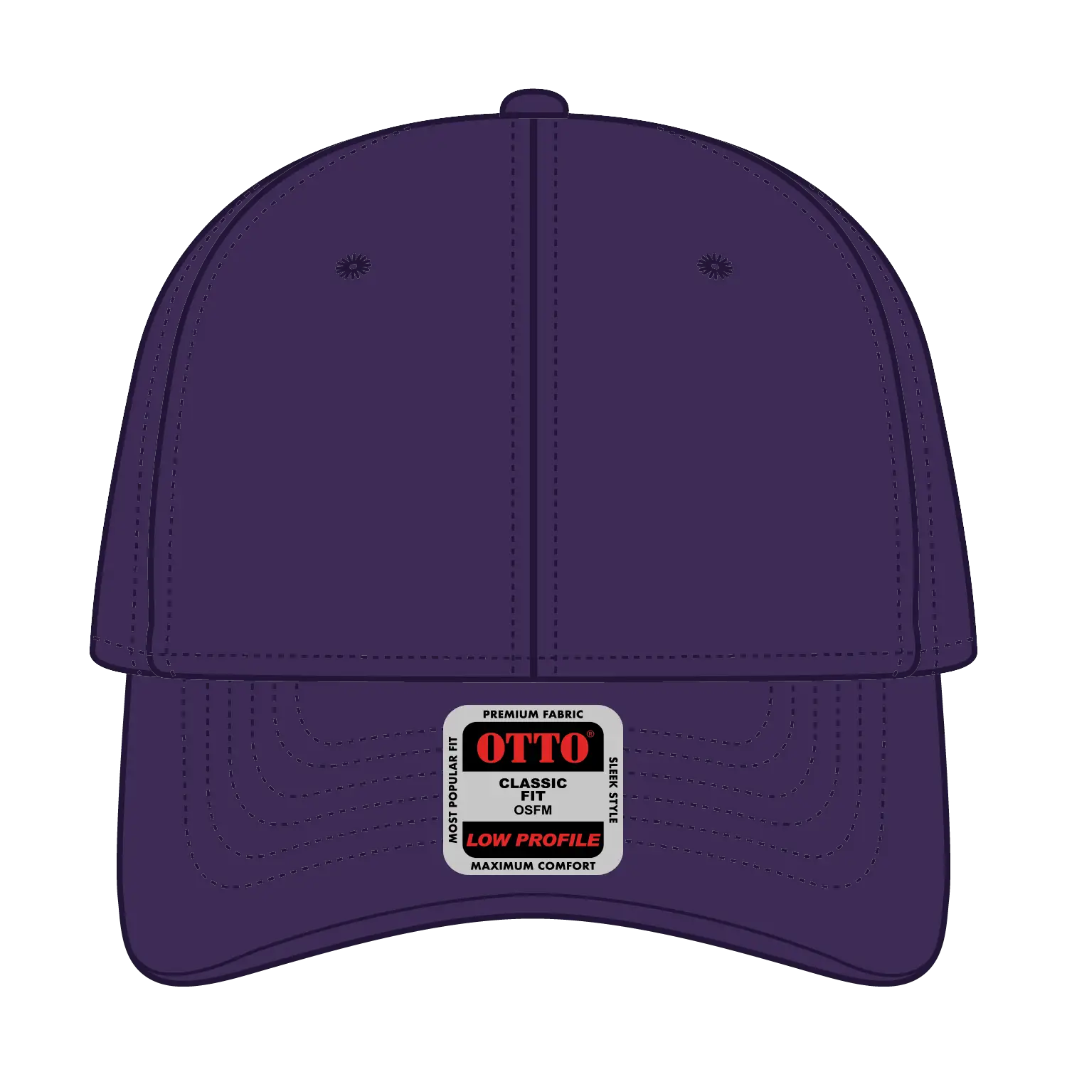 OTTO 19-1203 6 Panel Low Profile Baseball Cap - Purple - Purple / 6 1/2’’ - 7 5/8’’