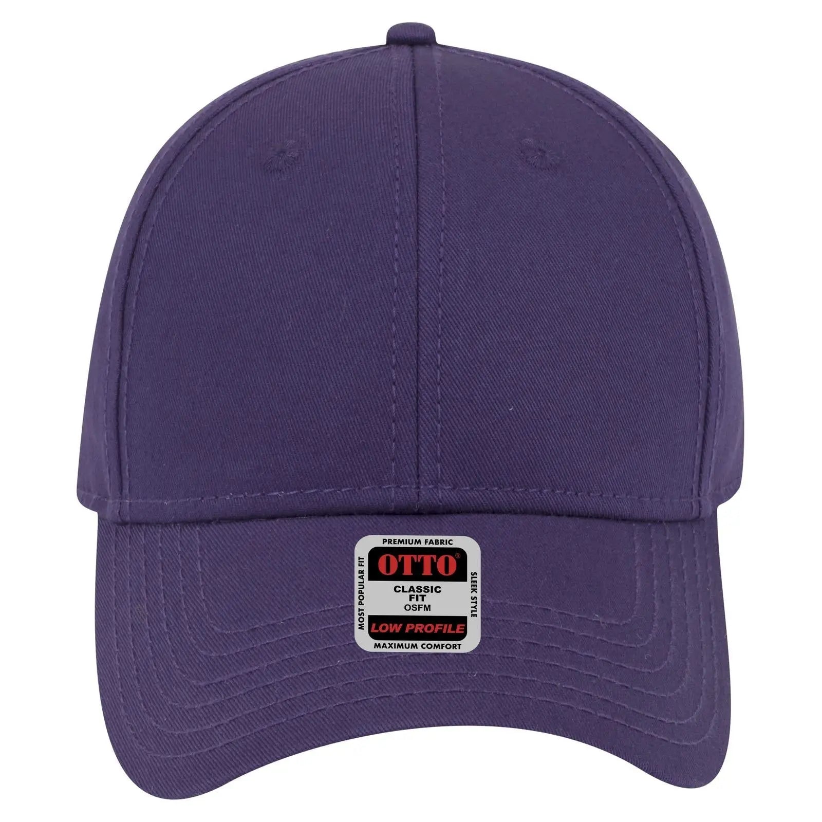 OTTO 19-1203 6 Panel Low Profile Baseball Cap - Purple - Purple / 6 1/2’’ - 7 5/8’’