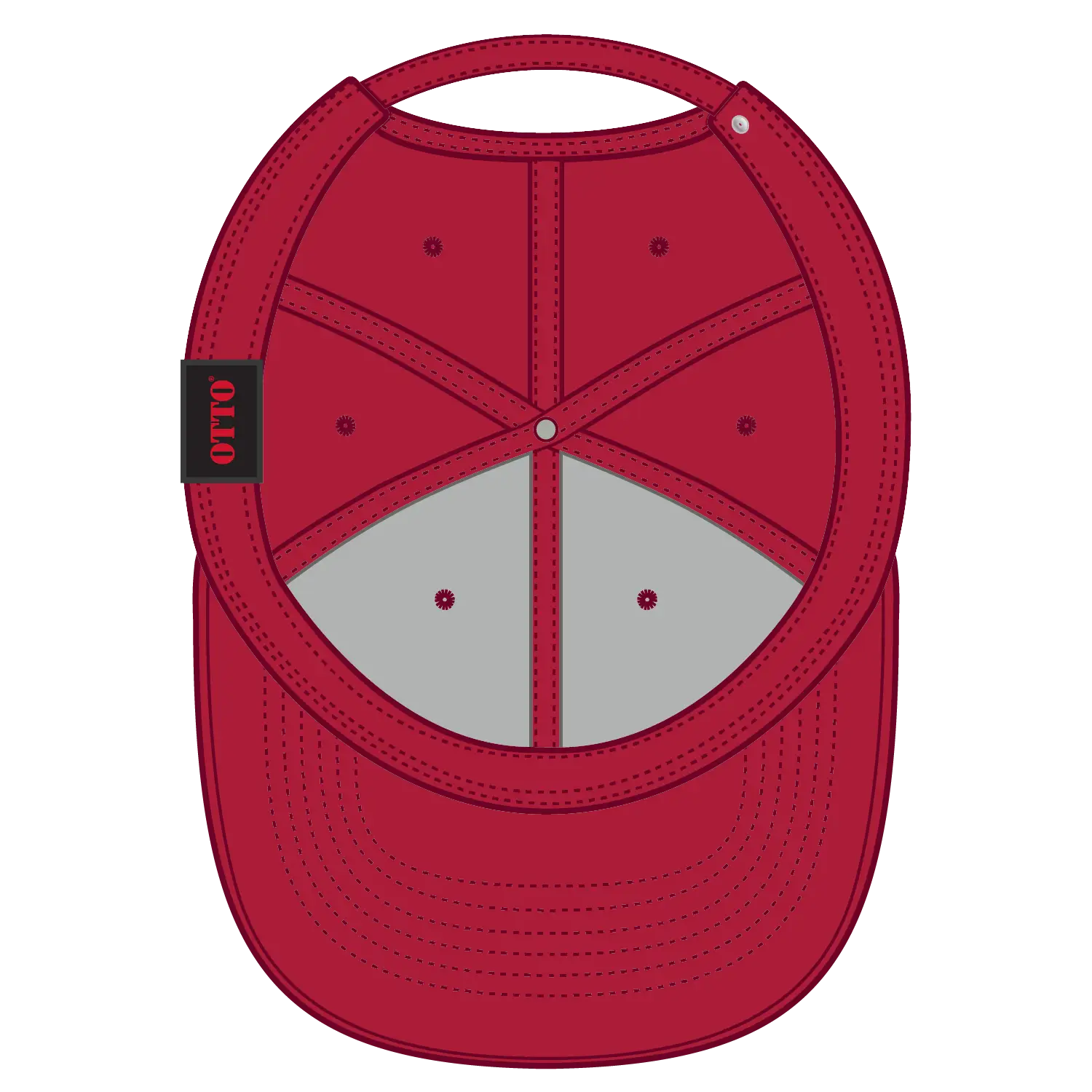 OTTO 19-1203 6 Panel Low Profile Baseball Cap - Red - Red / 6 1/2’’ - 7 5/8’’