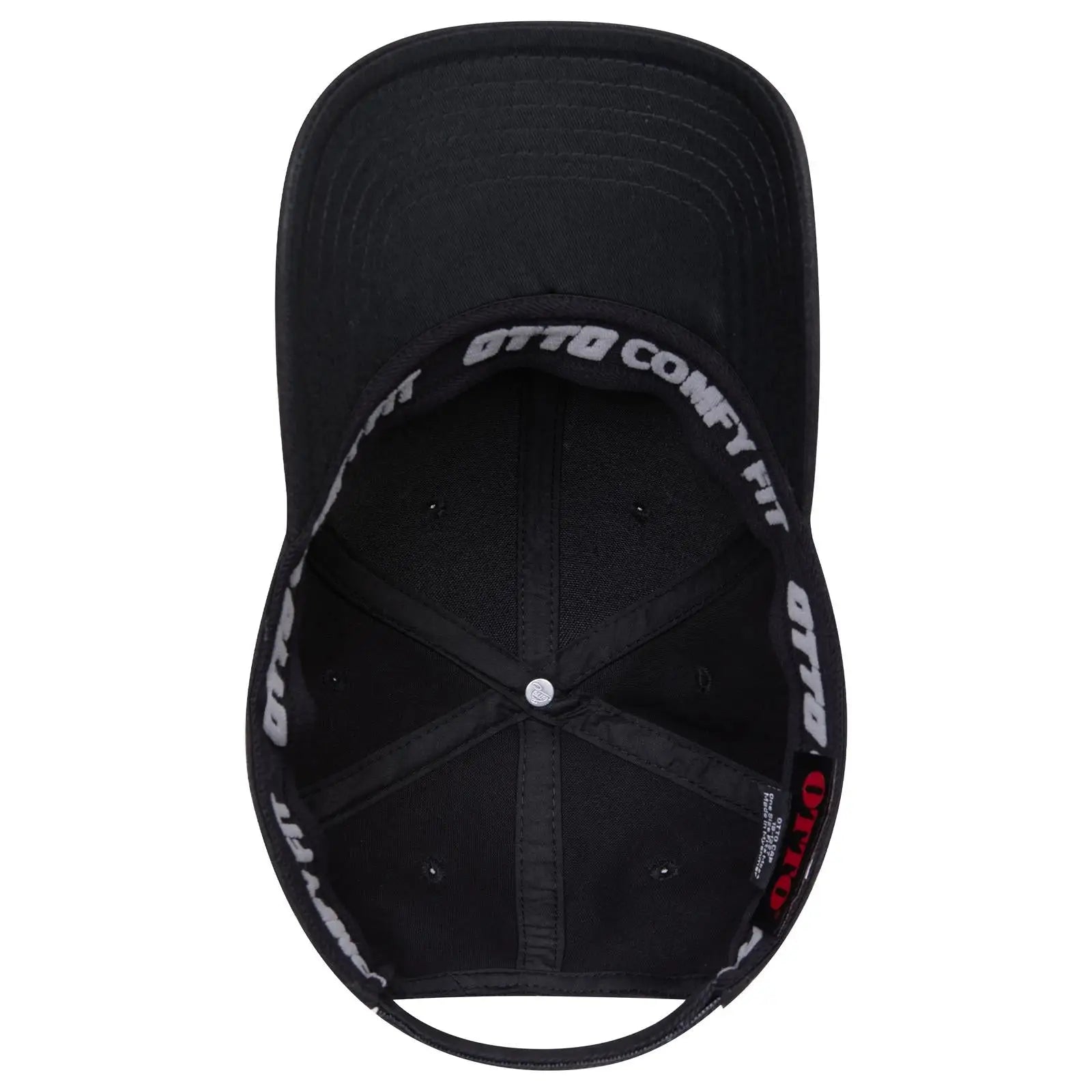 OTTO 19-1227 ’OTTO Comfy Fit’ 6 Panel Low Profile Baseball Cap - Black - Black / 6 1/2’’ - 7 5/8’’