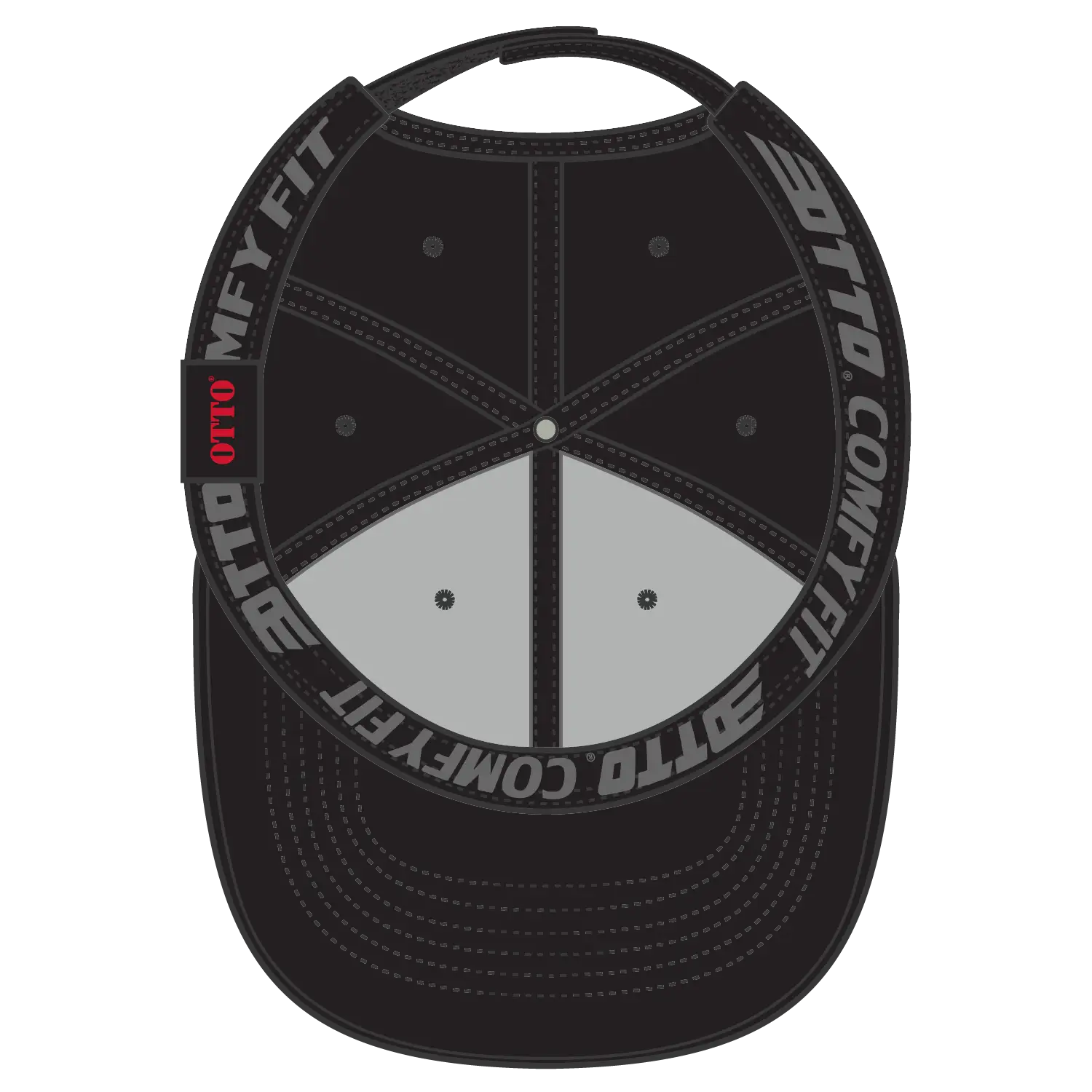 OTTO 19-1227 ’OTTO Comfy Fit’ 6 Panel Low Profile Baseball Cap - Black - Black / 6 1/2’’ - 7 5/8’’