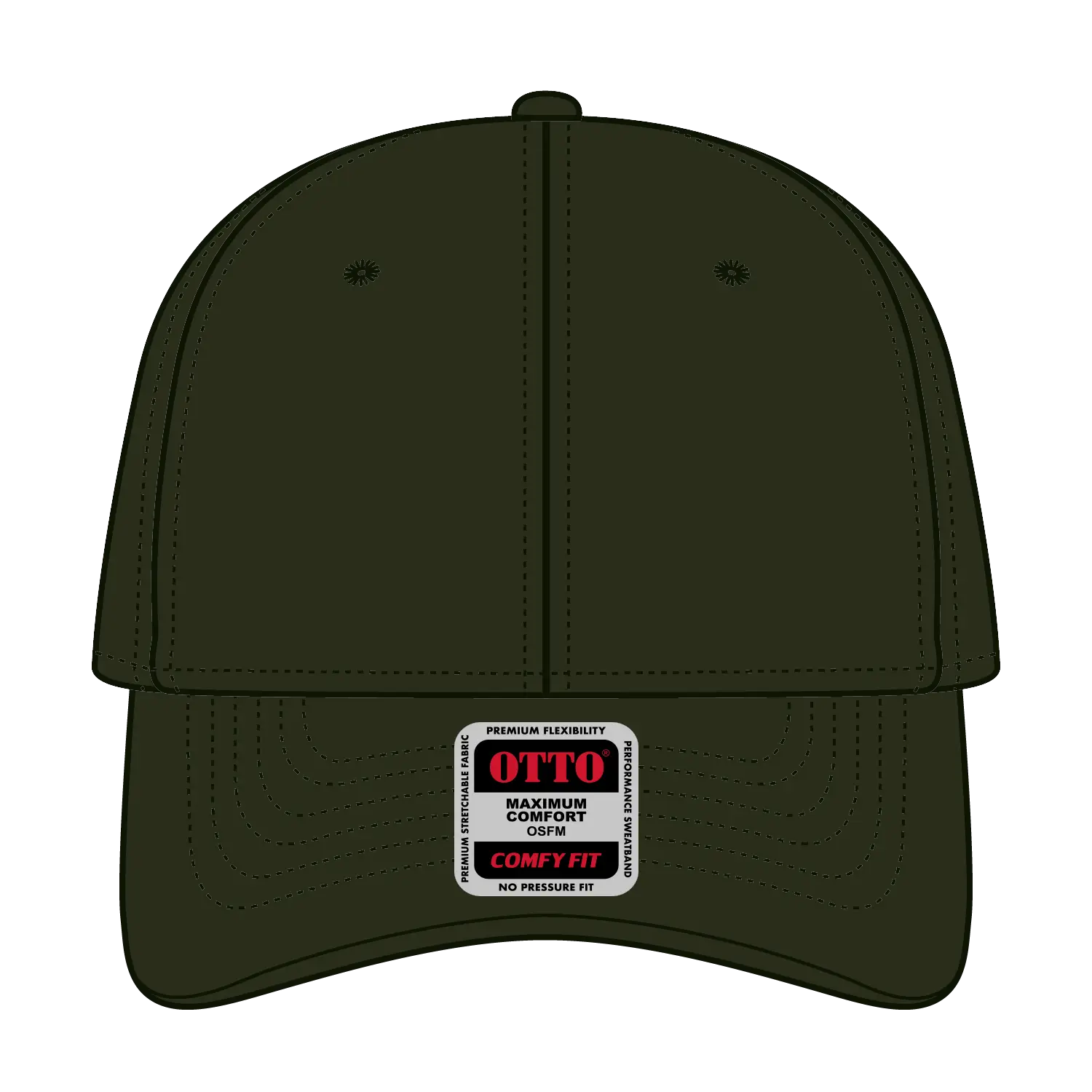 OTTO 19-1227 ’OTTO Comfy Fit’ 6 Panel Low Profile Baseball Cap - Dk. Ol. Green - Dk. Ol. Green / 6 1/2’’ - 7 5/8’’