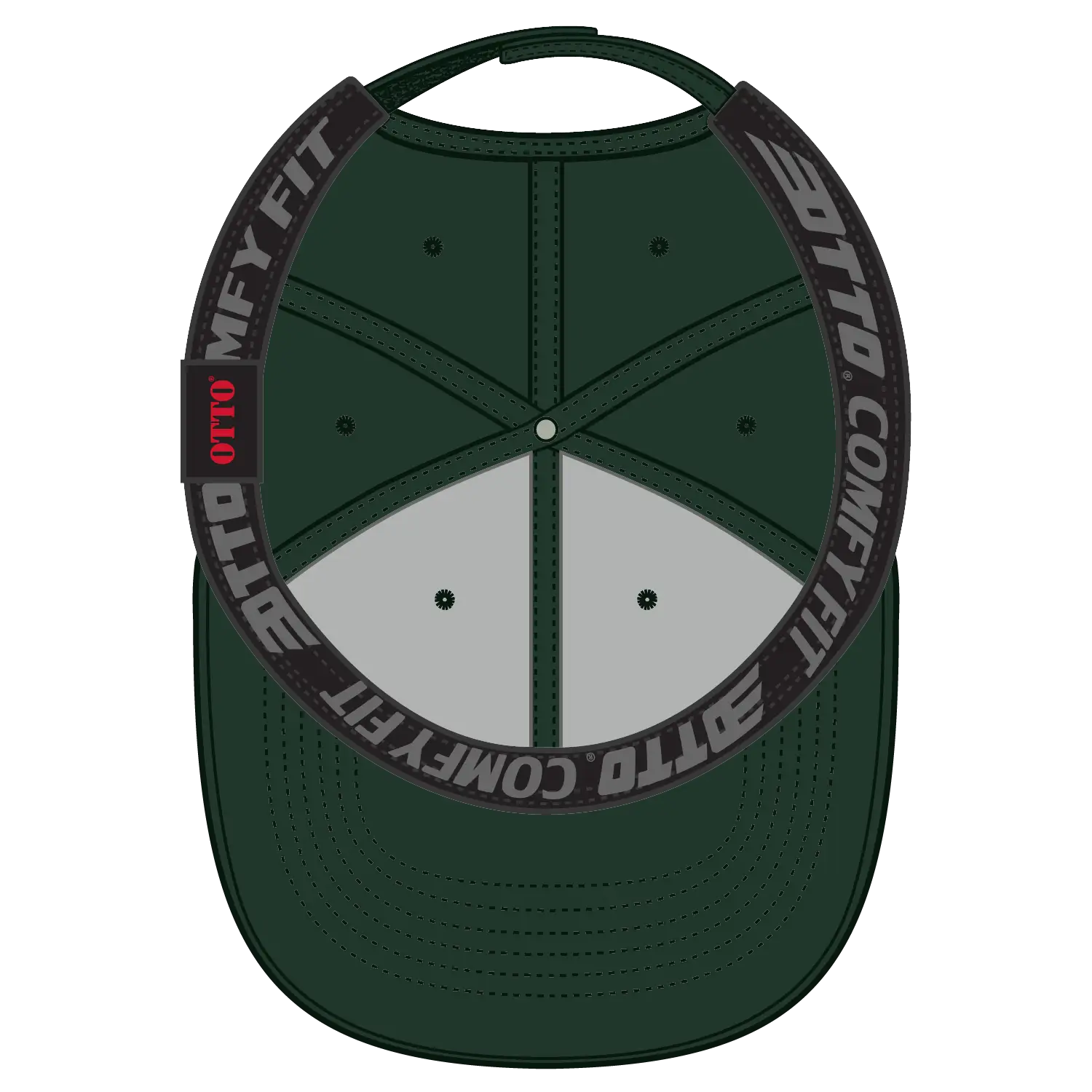 OTTO 19-1227 ’OTTO Comfy Fit’ 6 Panel Low Profile Baseball Cap - Dk. Green - Dk. Green / 6 1/2’’ - 7 5/8’’