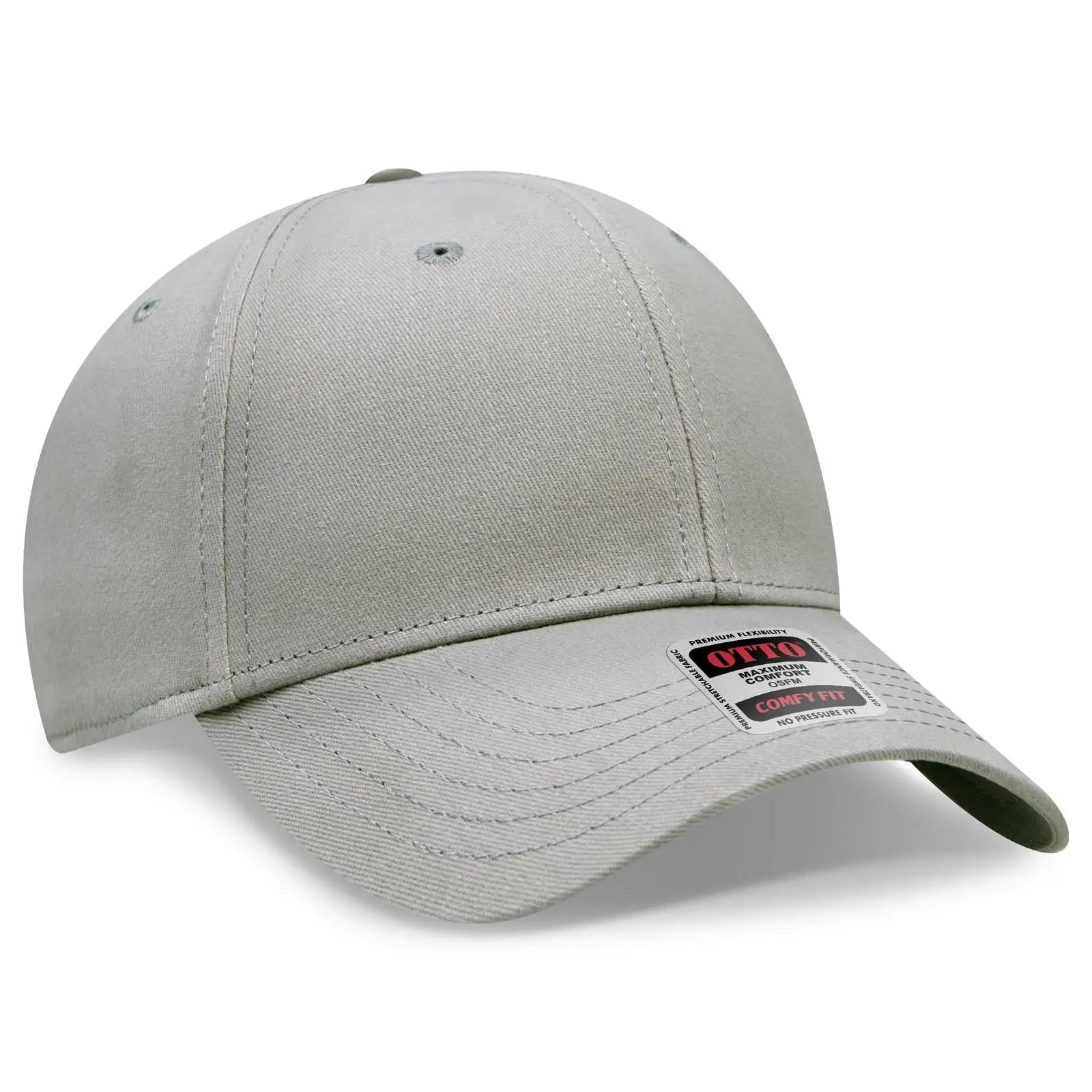 OTTO 19-1227 ’OTTO Comfy Fit’ 6 Panel Low Profile Baseball Cap - Gray - Gray / 6 1/2’’ - 7 5/8’’