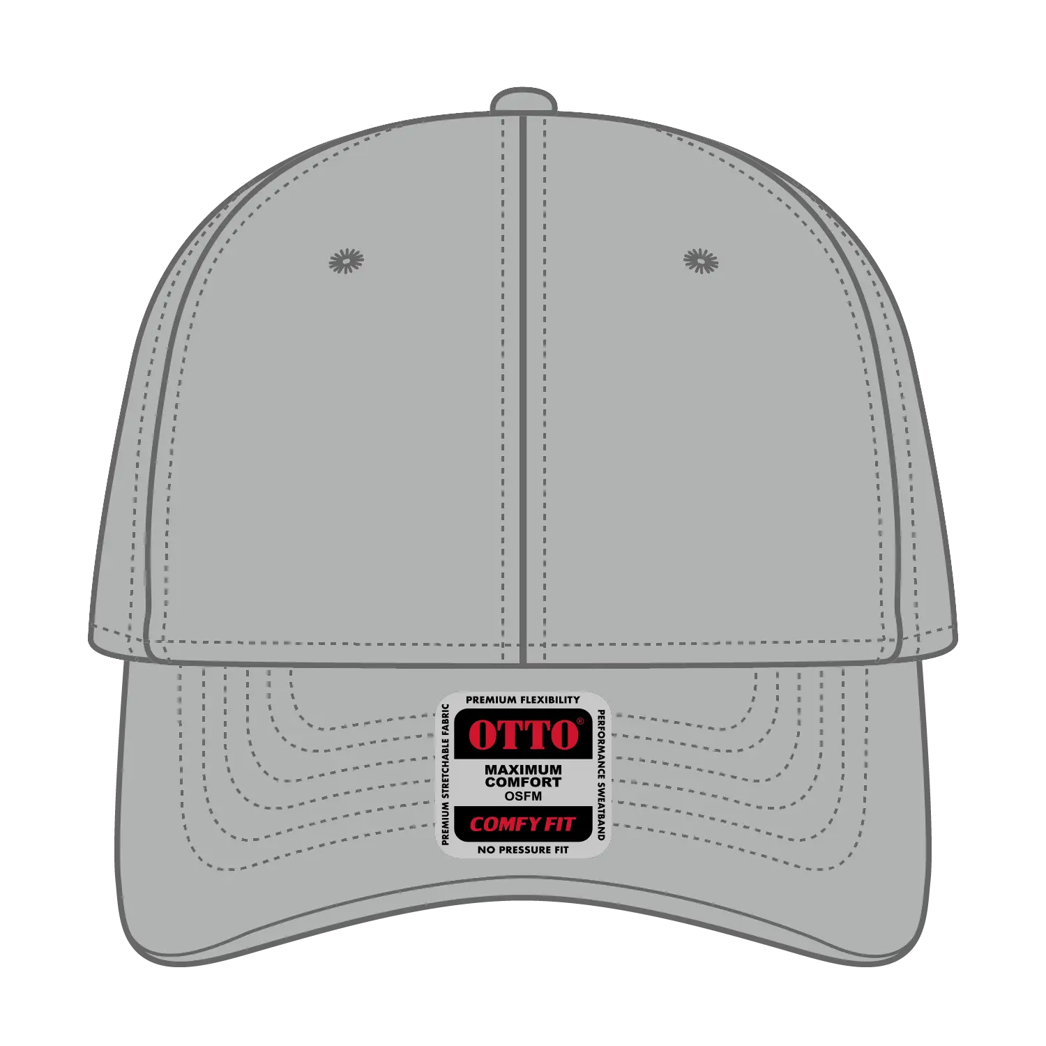 OTTO 19-1227 ’OTTO Comfy Fit’ 6 Panel Low Profile Baseball Cap - Gray - Gray / 6 1/2’’ - 7 5/8’’