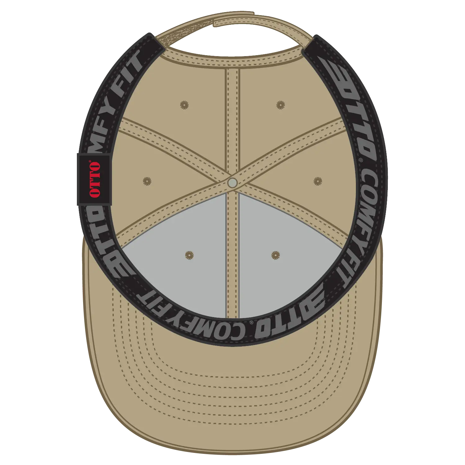 OTTO 19-1227 ’OTTO Comfy Fit’ 6 Panel Low Profile Baseball Cap - Khaki - Khaki / 6 1/2’’ - 7 5/8’’