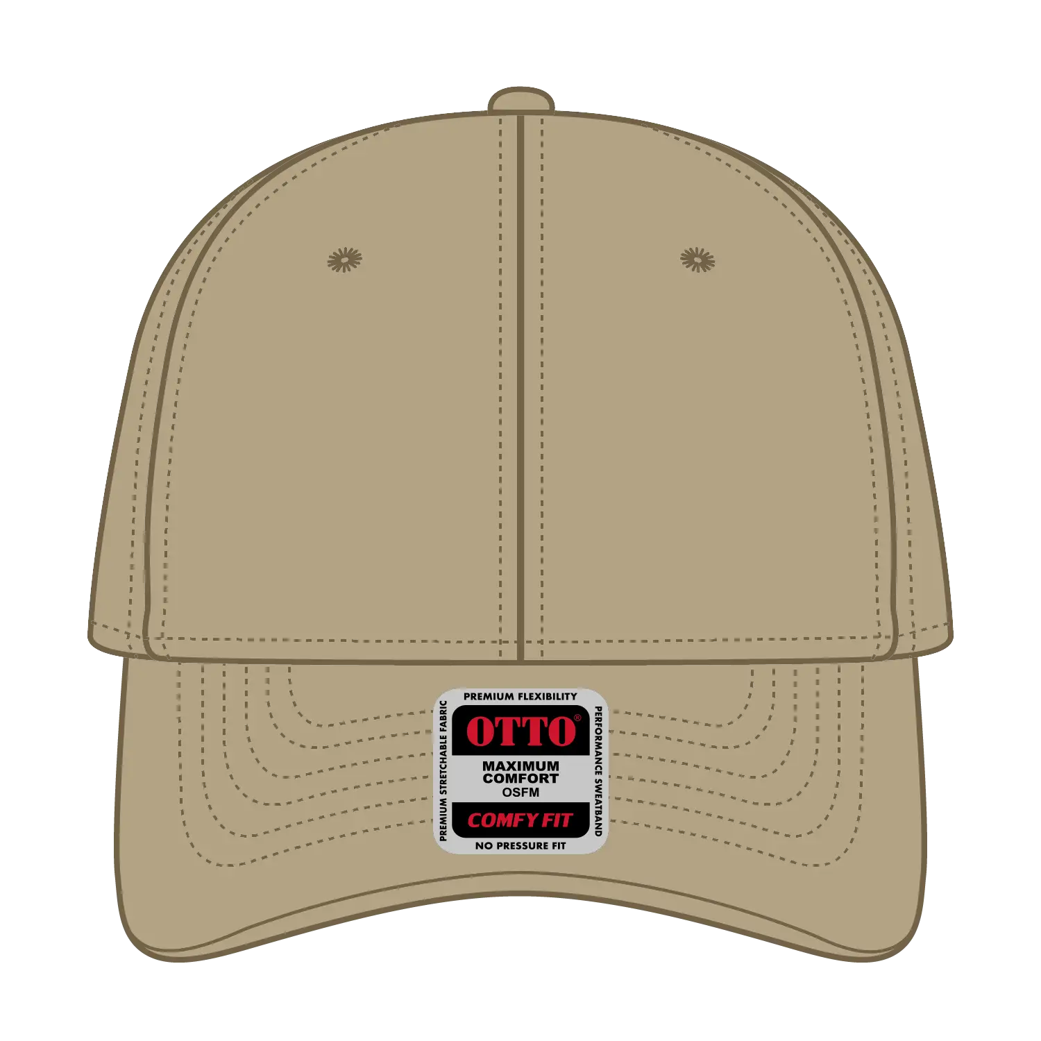 OTTO 19-1227 ’OTTO Comfy Fit’ 6 Panel Low Profile Baseball Cap - Khaki - Khaki / 6 1/2’’ - 7 5/8’’