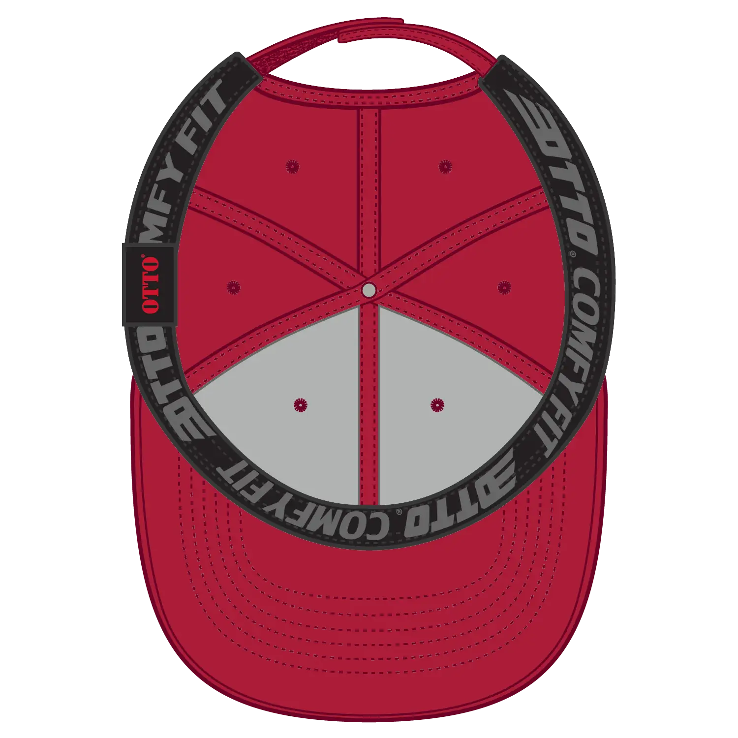 OTTO 19-1227 ’OTTO Comfy Fit’ 6 Panel Low Profile Baseball Cap - Red - Red / 6 1/2’’ - 7 5/8’’