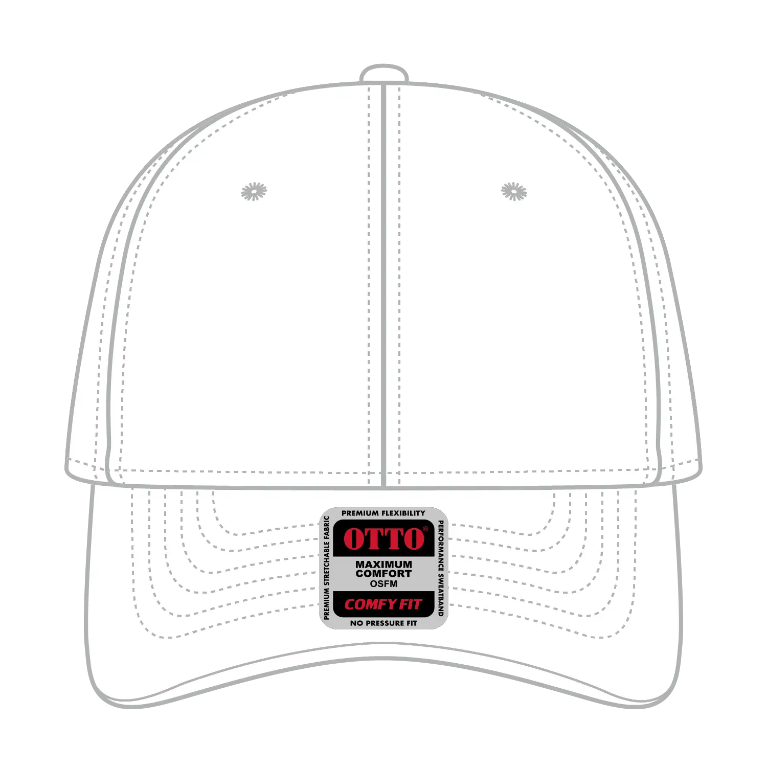 OTTO 19-1227 ’OTTO Comfy Fit’ 6 Panel Low Profile Baseball Cap - White - White / 6 1/2’’ - 7 5/8’’