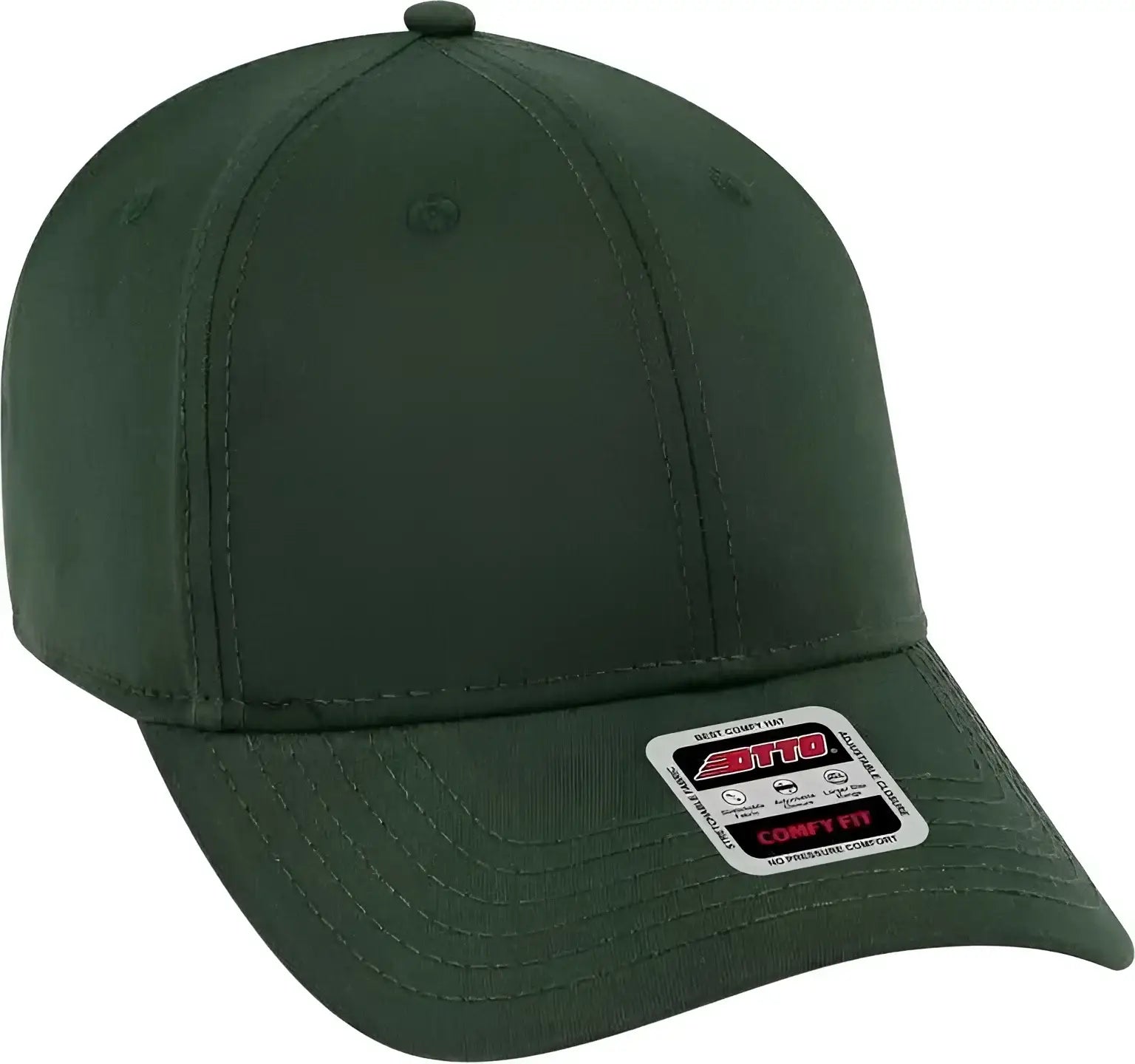 OTTO 19-1227 Ultra Fine Brushed Stretchable Superior Cotton Twill 6 Panel Low Profile Baseball Cap - Dark Green