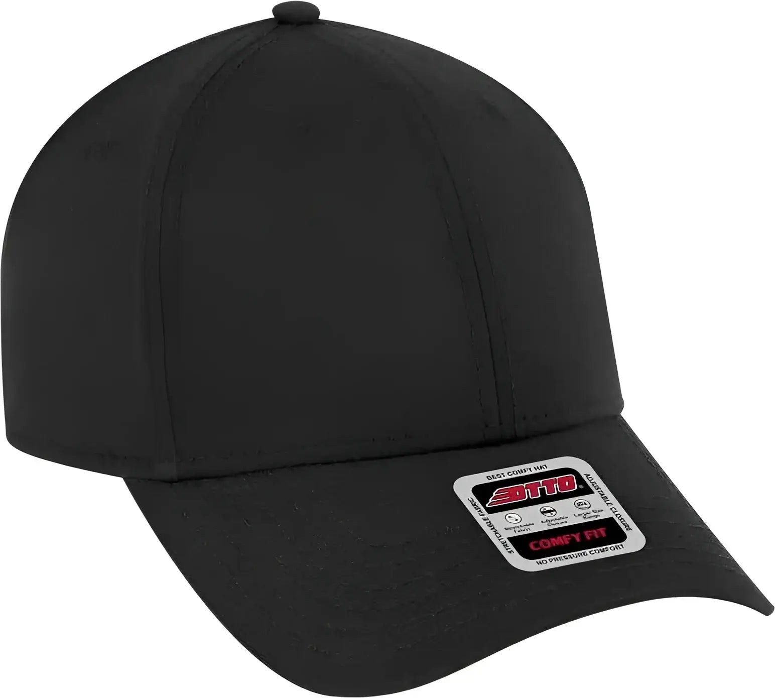 OTTO 19-1227 Ultra Fine Brushed Stretchable Superior Cotton Twill 6 Panel Low Profile Baseball Cap - Black - Black