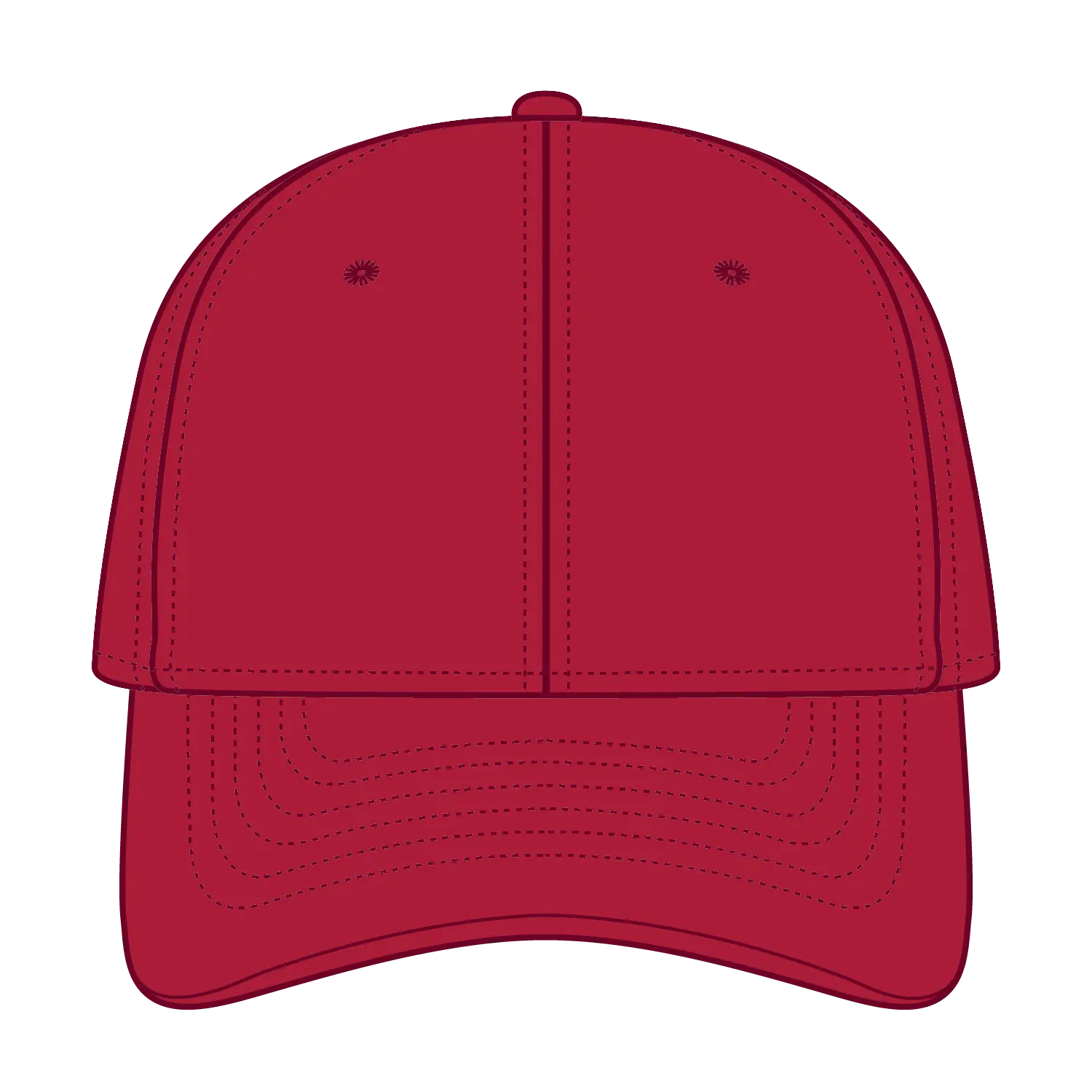 OTTO 19-1227A 6 Panel Low Profile Baseball Cap - Red - Red / 6 1/2’’ - 7 5/8’’