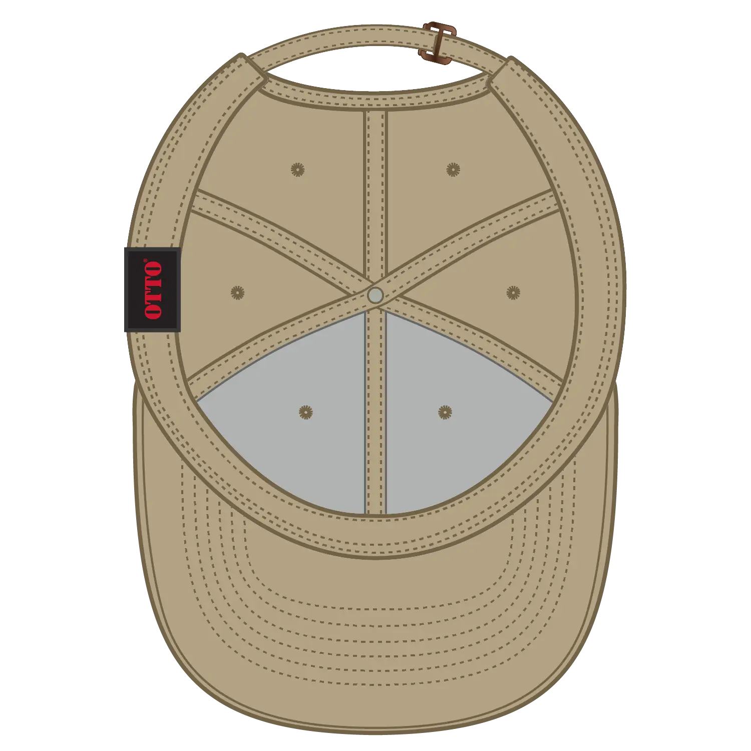 OTTO 19-1229 6 Panel Low Profile Baseball Cap - Khaki - Khaki / 6 1/2’’ - 7 5/8’’
