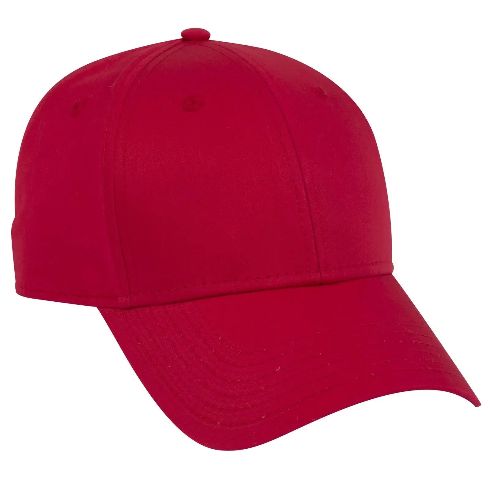OTTO 19-1229 6 Panel Low Profile Baseball Cap - Red - Red / 6 1/2’’ - 7 5/8’’