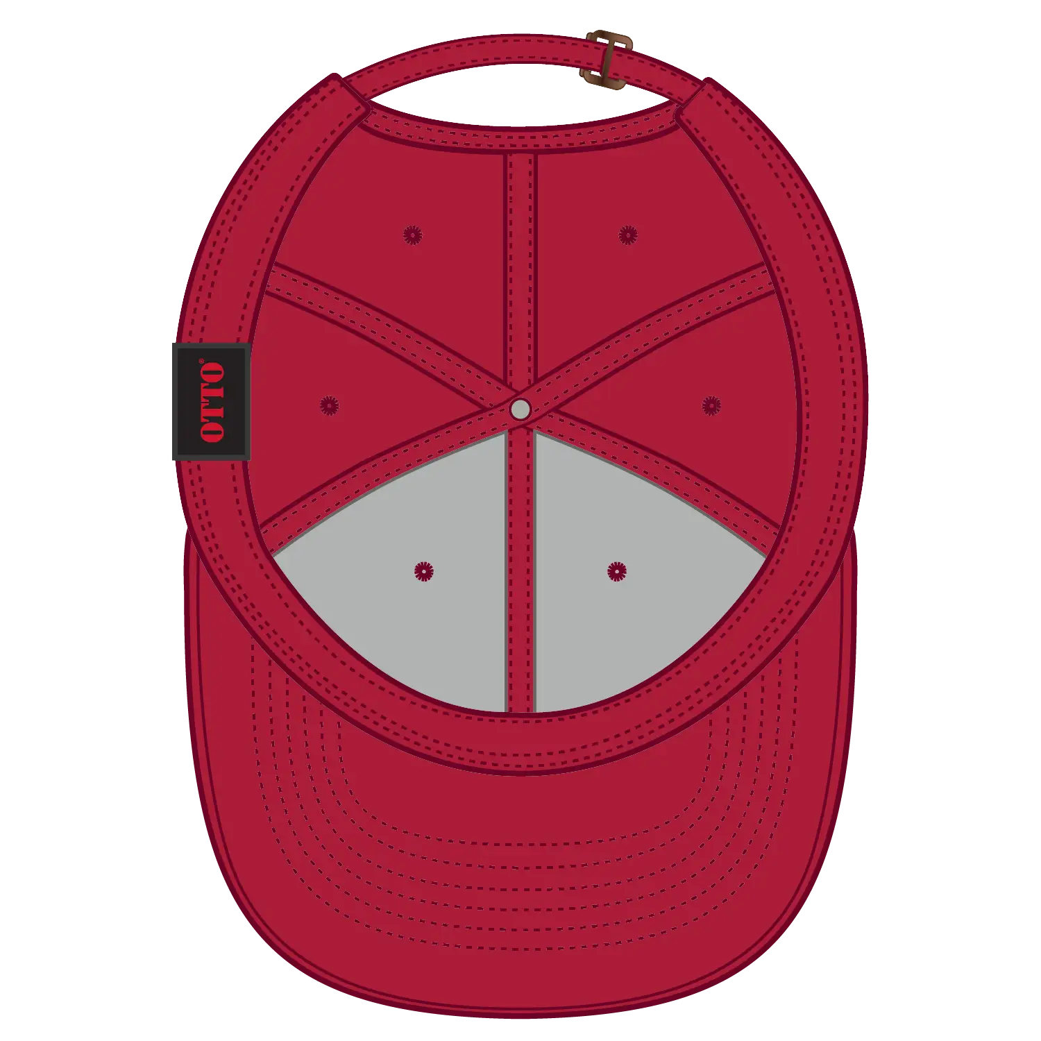 OTTO 19-1229 6 Panel Low Profile Baseball Cap - Red - Red / 6 1/2’’ - 7 5/8’’