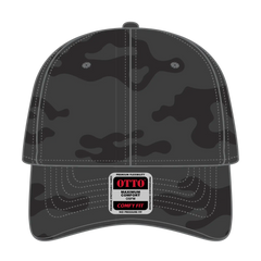 OTTO 19-1232 ’OTTO Comfy Fit’ 6 Panel Low Profile Baseball Cap - Blk/Ch.Gry - Blk/Ch.Gry / 6 1/2’’ - 7 5/8’’