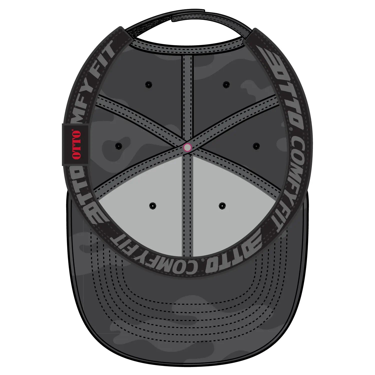 OTTO 19-1232 ’OTTO Comfy Fit’ 6 Panel Low Profile Baseball Cap - Ch.Gry/Blk - Ch.Gry/Blk / 6 1/2’’ - 7 5/8’’